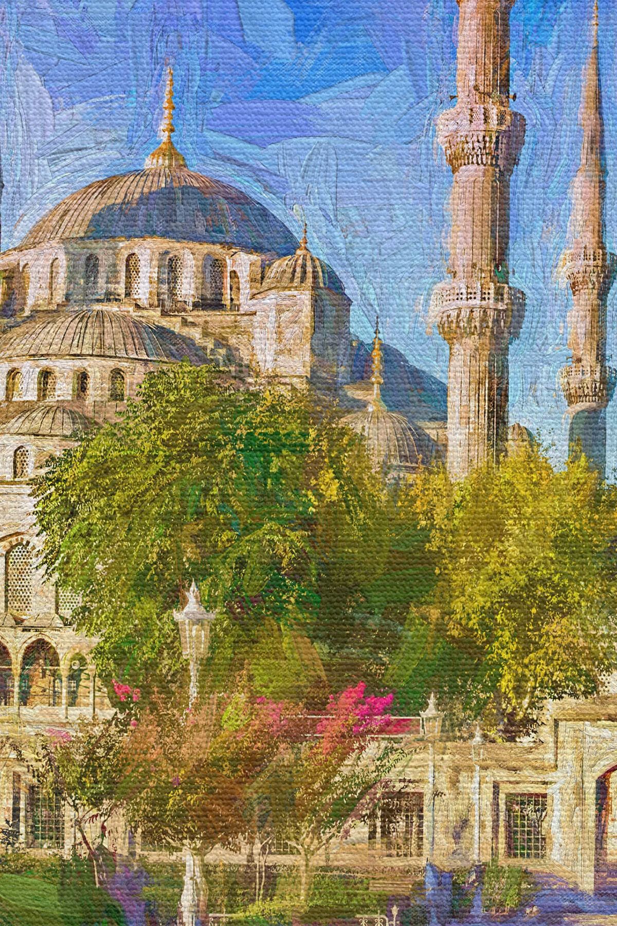 Sultan Ahmet Camii Yağlıboya Görünüm Kanvas Duvar Tablosu