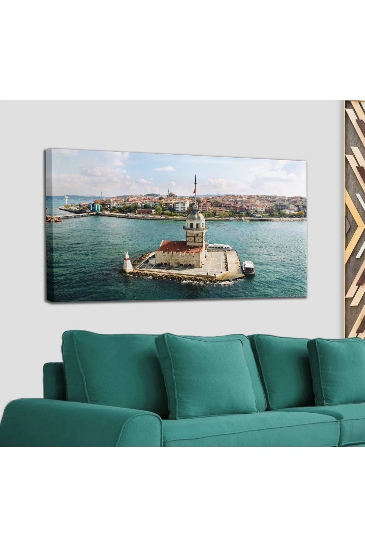 Kızkulesi Ve Üsküdar Kuşbakışı Manzarası Dekoratif Kanvas Tablo 1208