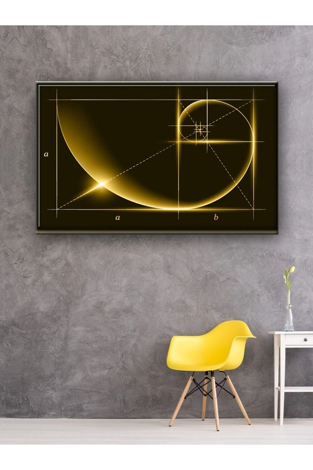 Sarı Altın Oran Kanvas Tablo