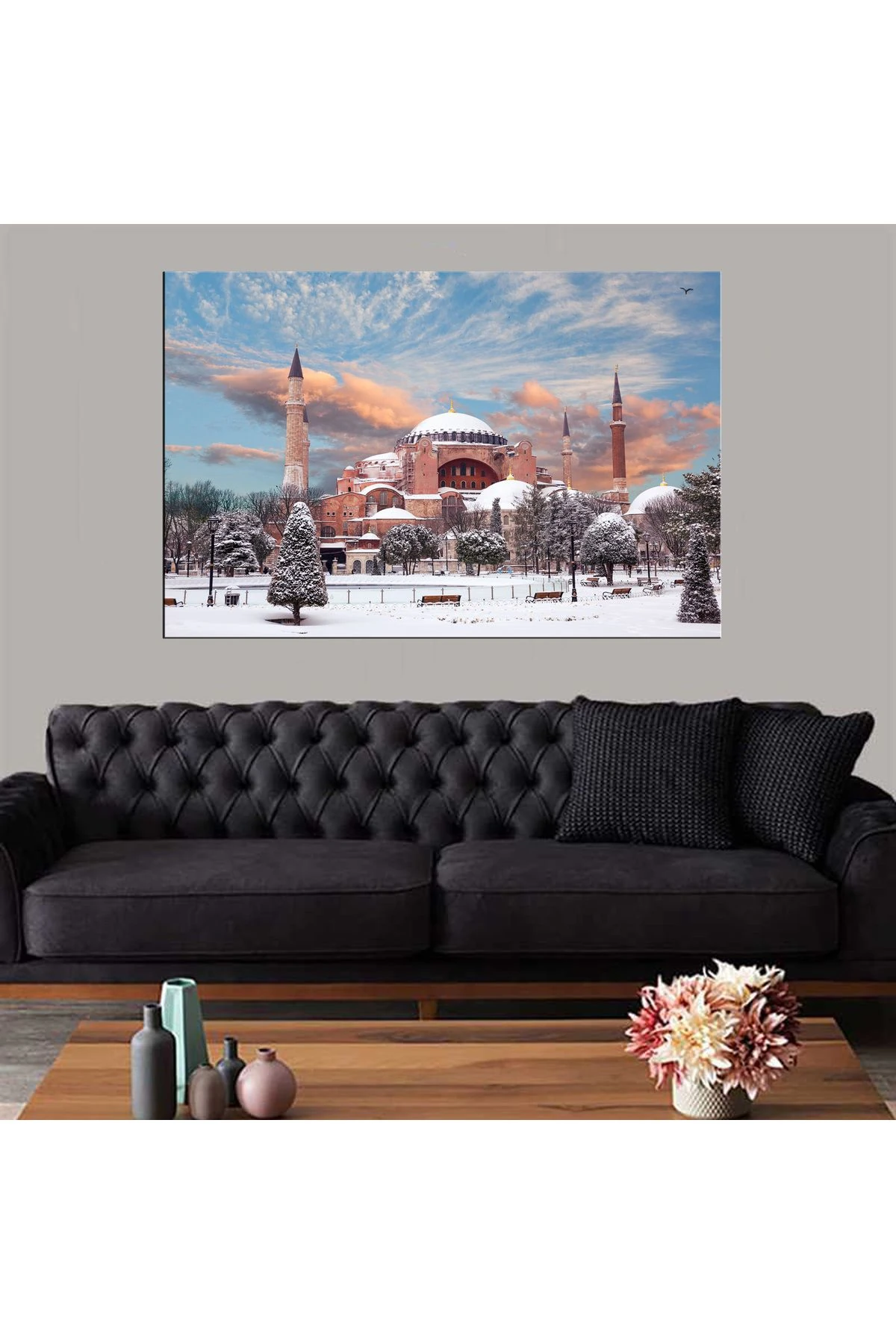 Dekoratif Baskı Karlı Ayasofya Kanvas Tablo