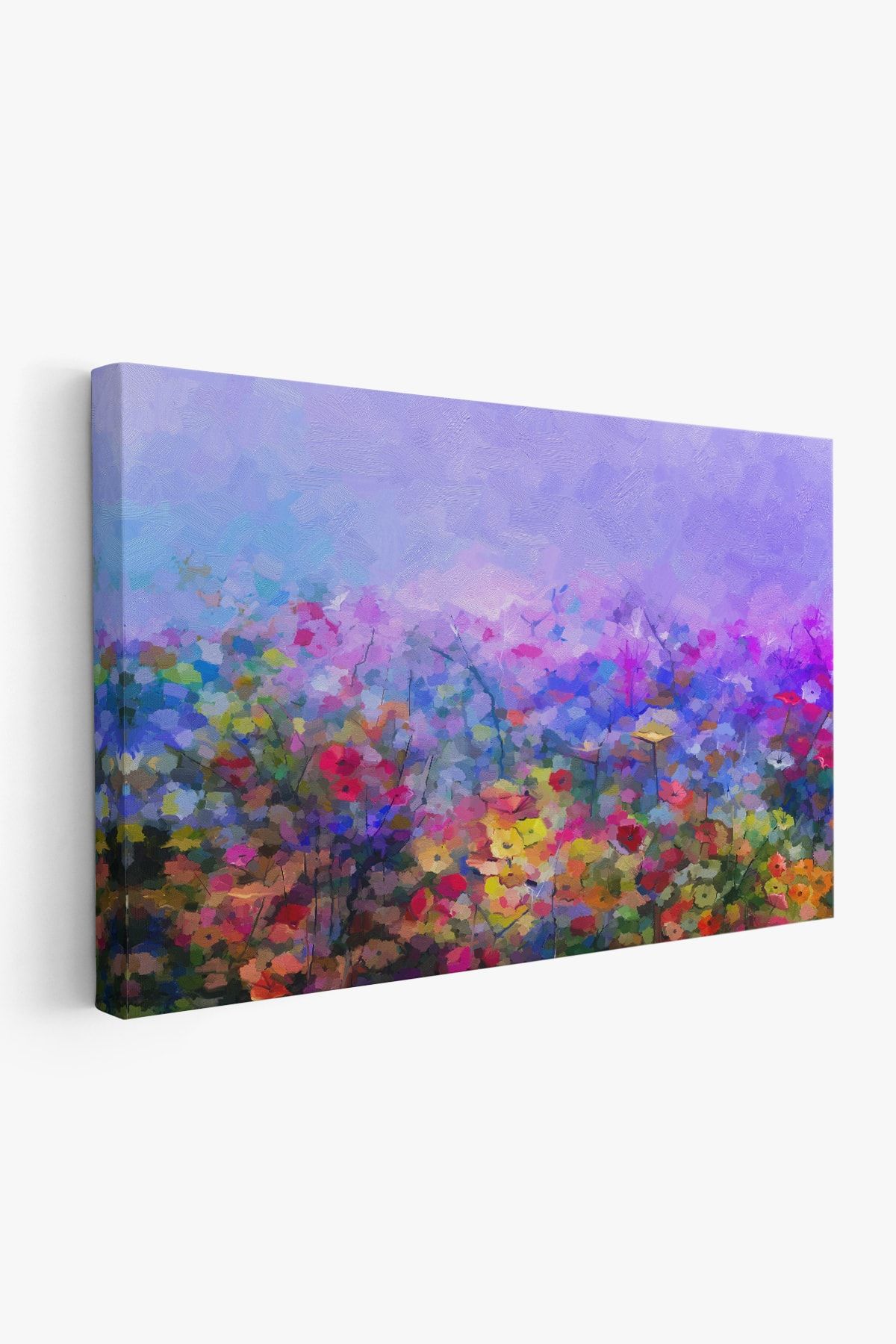 Kır Çiçekleri Yağlıboya Görünüm Dekoratif Kanvas Duvar Tablosu