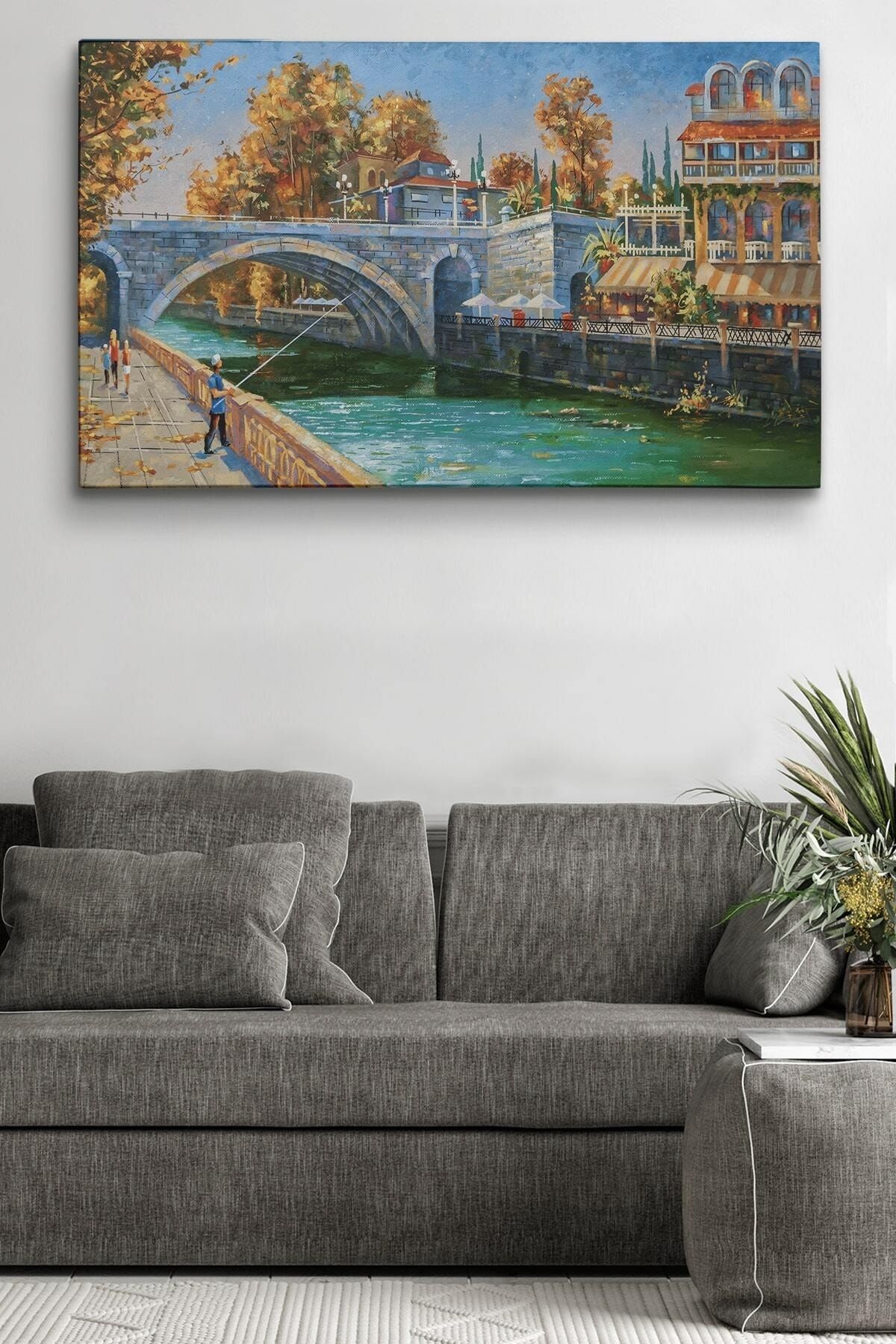 Soçhi Nehri Rusya Yağlıboya Görünüm Dekoratif Kanvas Duvar Tablosu