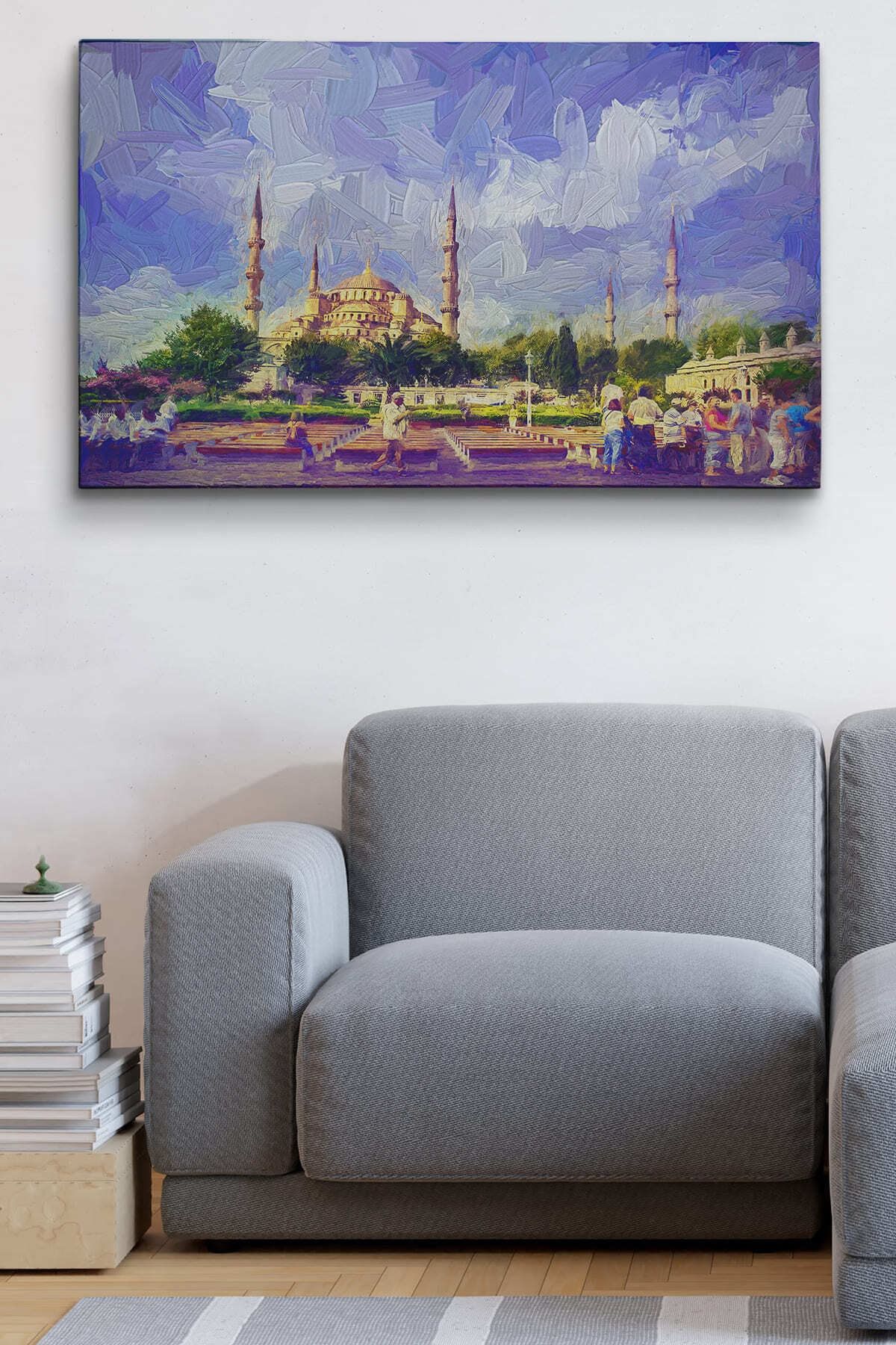 Sultan Ahmet Camii Yağlıboya Görünüm Dekoratif Kanvas Duvar Tablosu