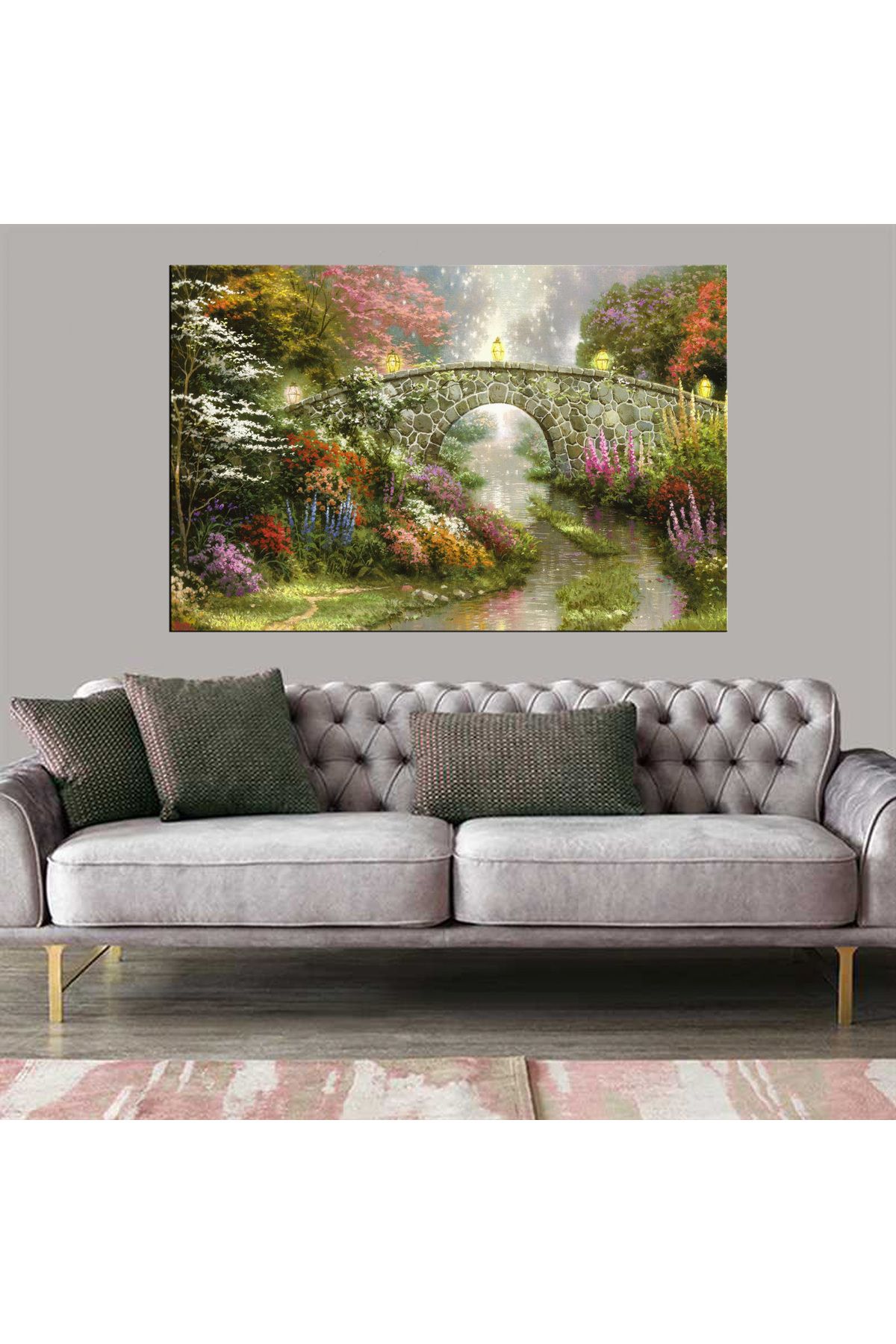 Dekoratif Baskı Doğa ve Köprü Kanvas Tablo