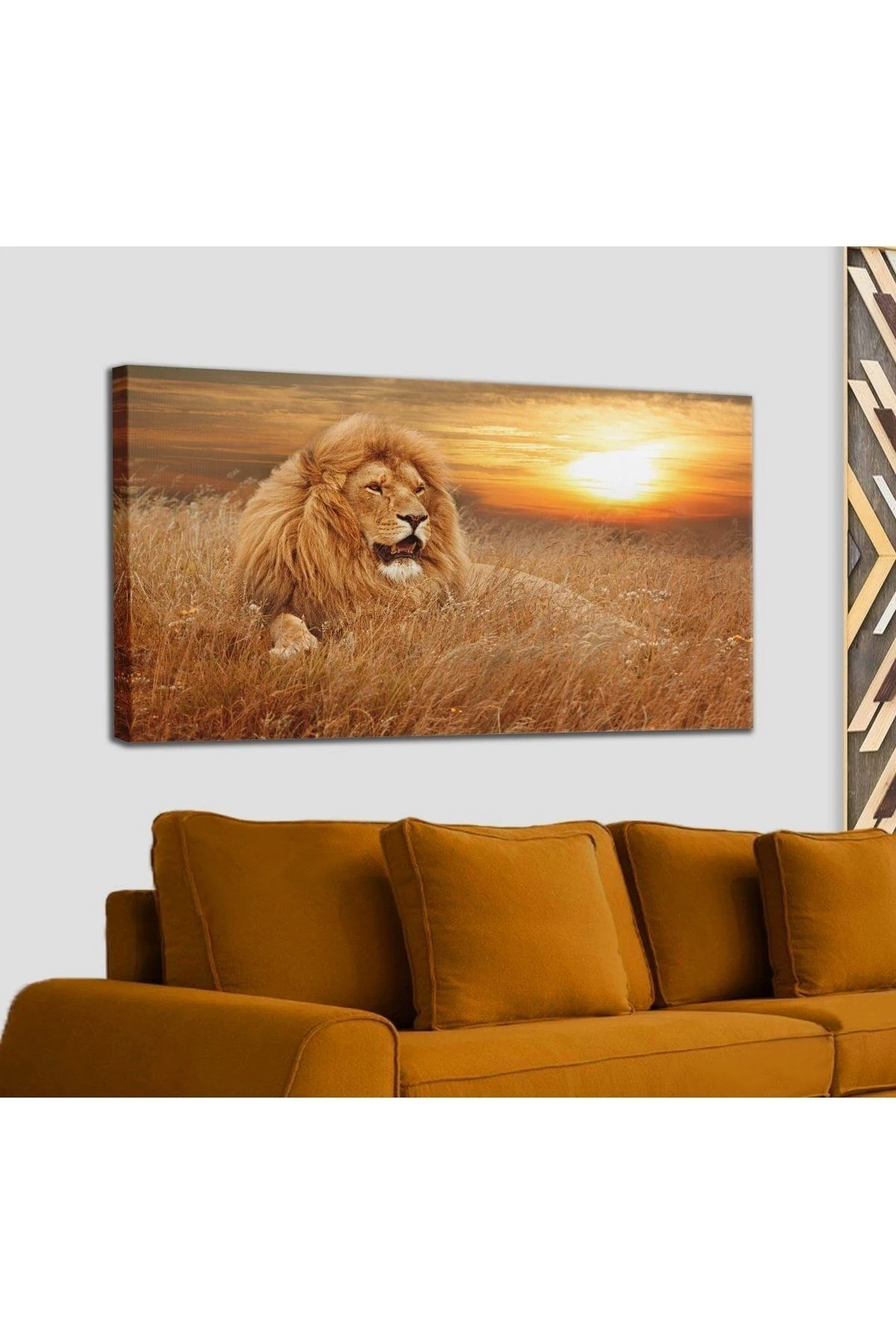 Erkek Aslan Dekoratif Kanvas Tablo 1138