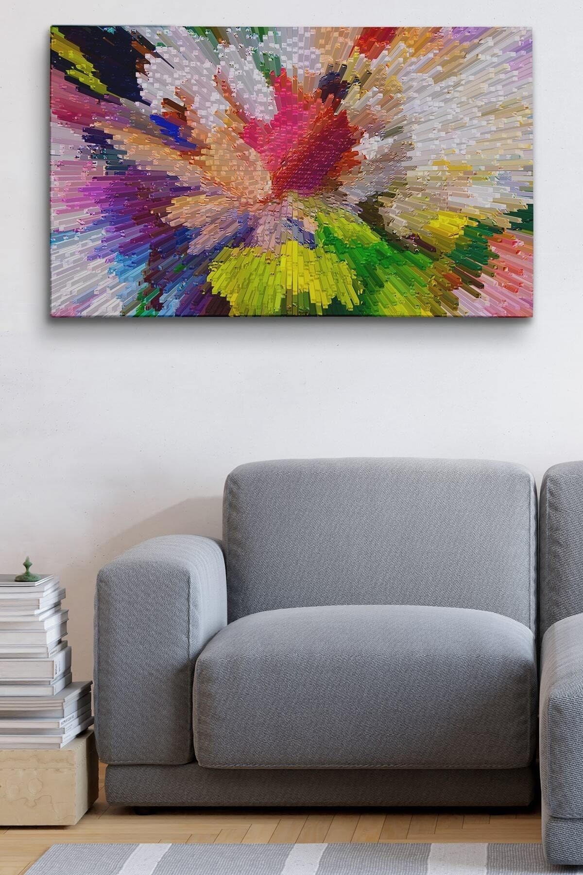 Soyut Sanatsal Yağlıboya Görünüm Dekoratif Kanvas Duvar Tablosu