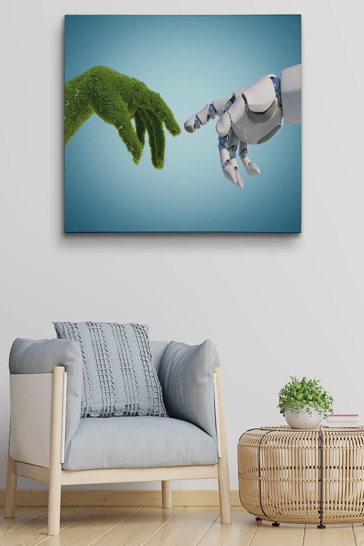 Doğa Ve Teknoloji Soyut Dekoratif Kanvas Duvar Tablosu