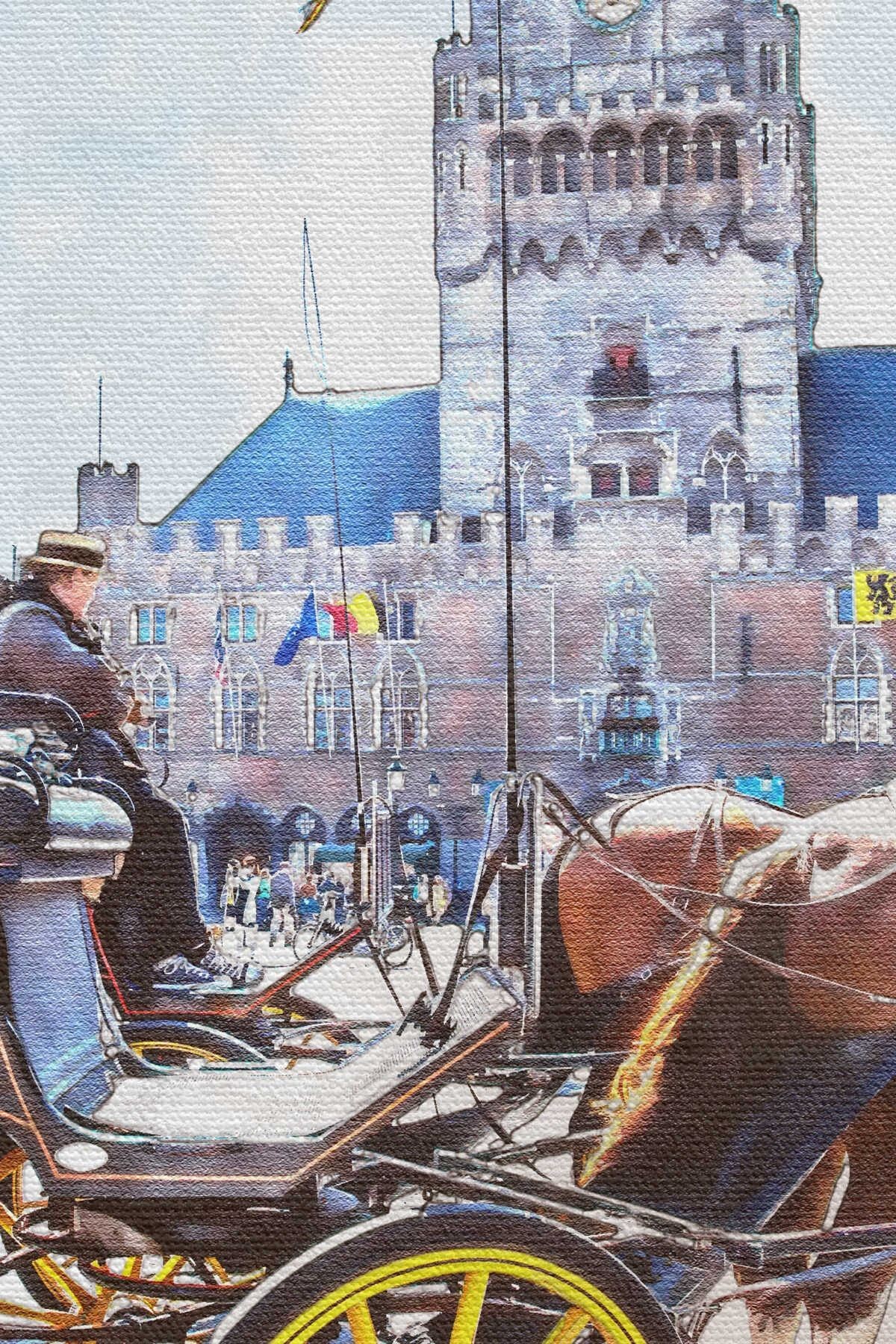 Brugge Tarihi Kasabası Belçika Dekoratif Kanvas Duvar Tablosu