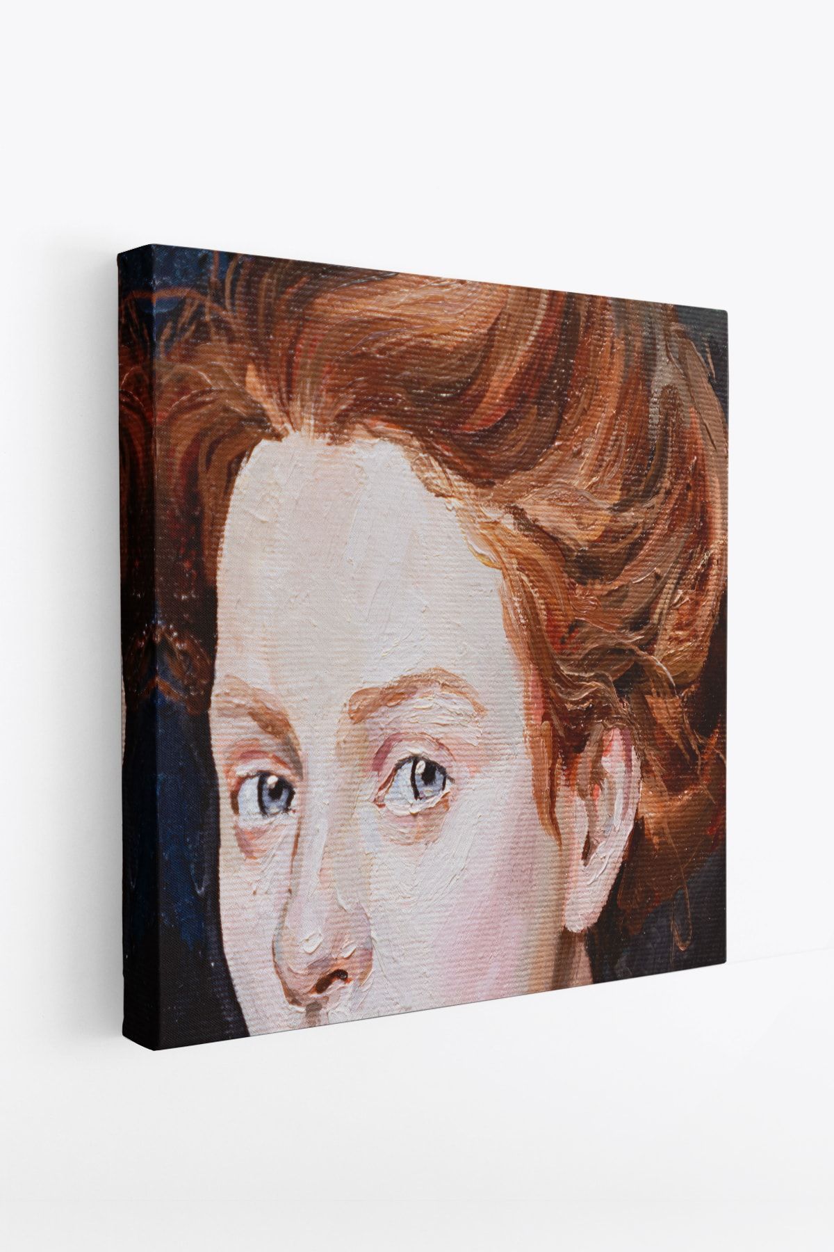 Kızıl Saçlı Kadın Yağlıboya Görünüm Dekoratif Kanvas Duvar Tablosu