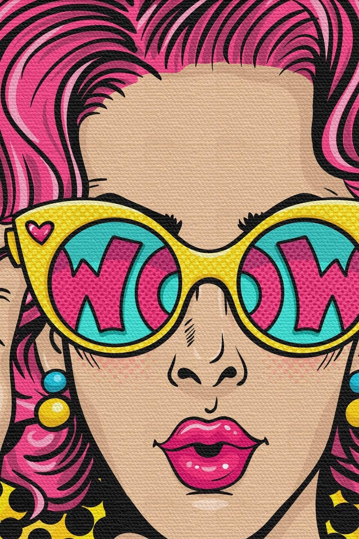 Retro Çizgi Roman Kadını Dekoratif Kanvas Duvar Tablosu