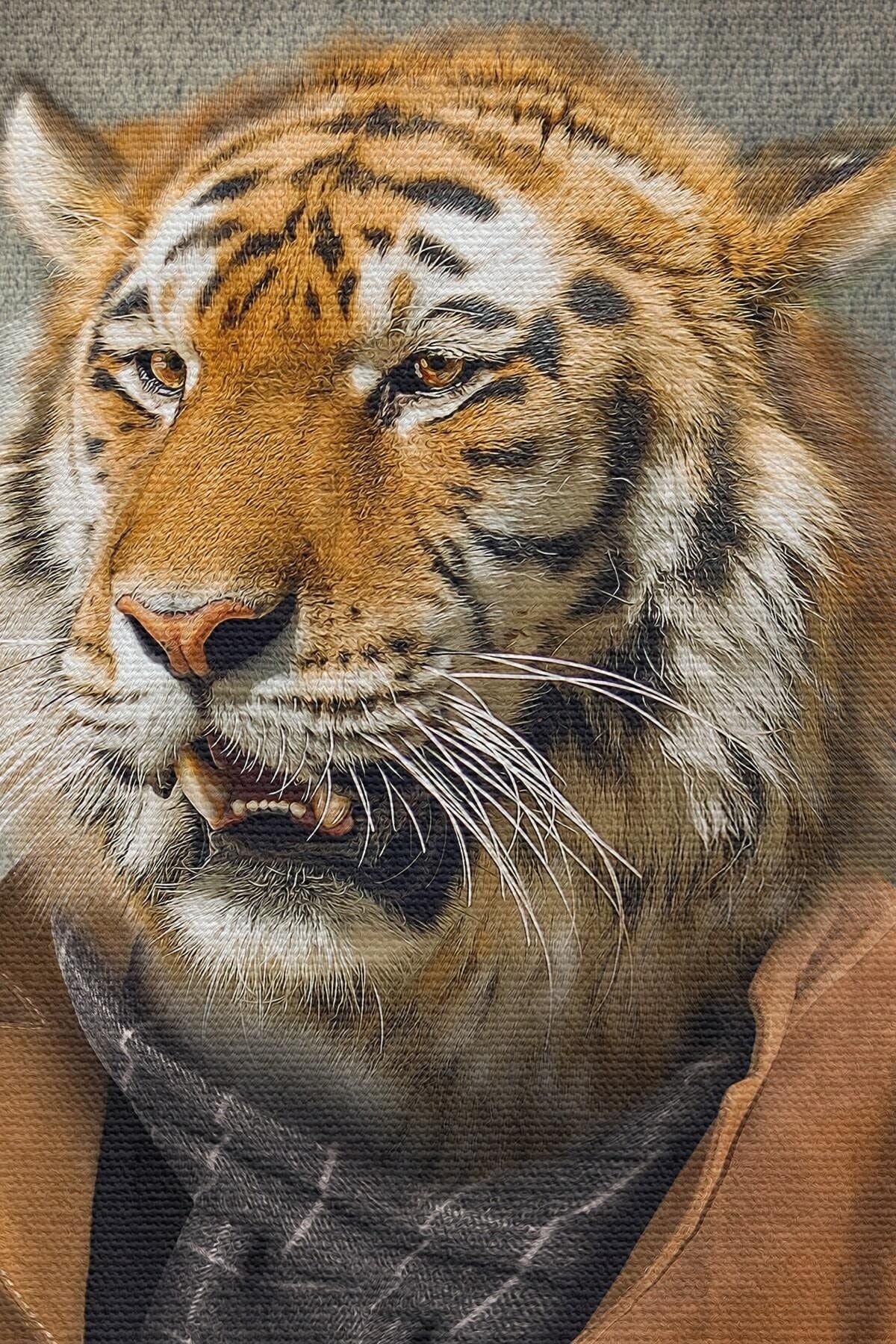 Kaplan Adam Dekoratif Kanvas Duvar Tablosu