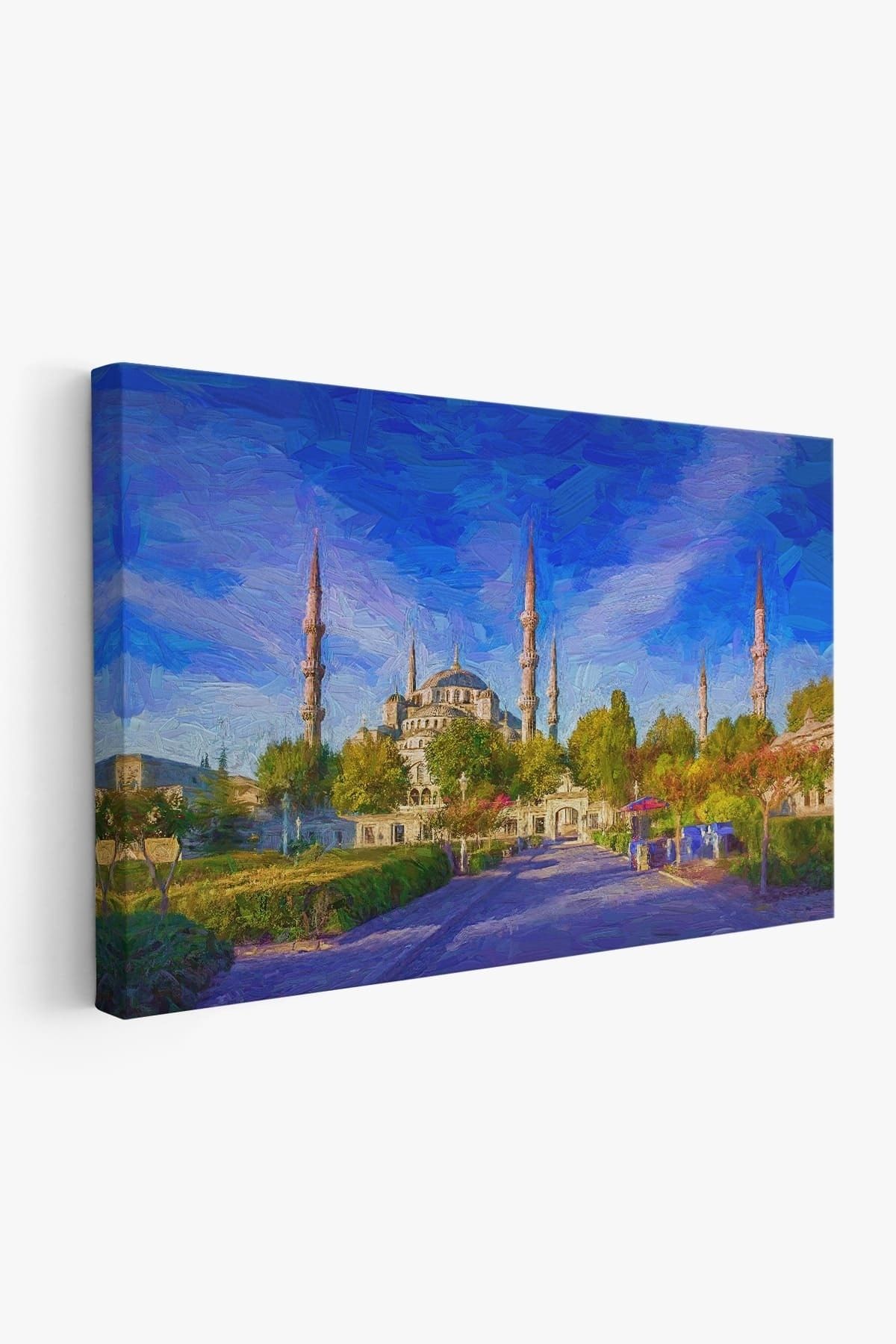 Sultan Ahmet Camii Yağlıboya Görünüm Kanvas Duvar Tablosu