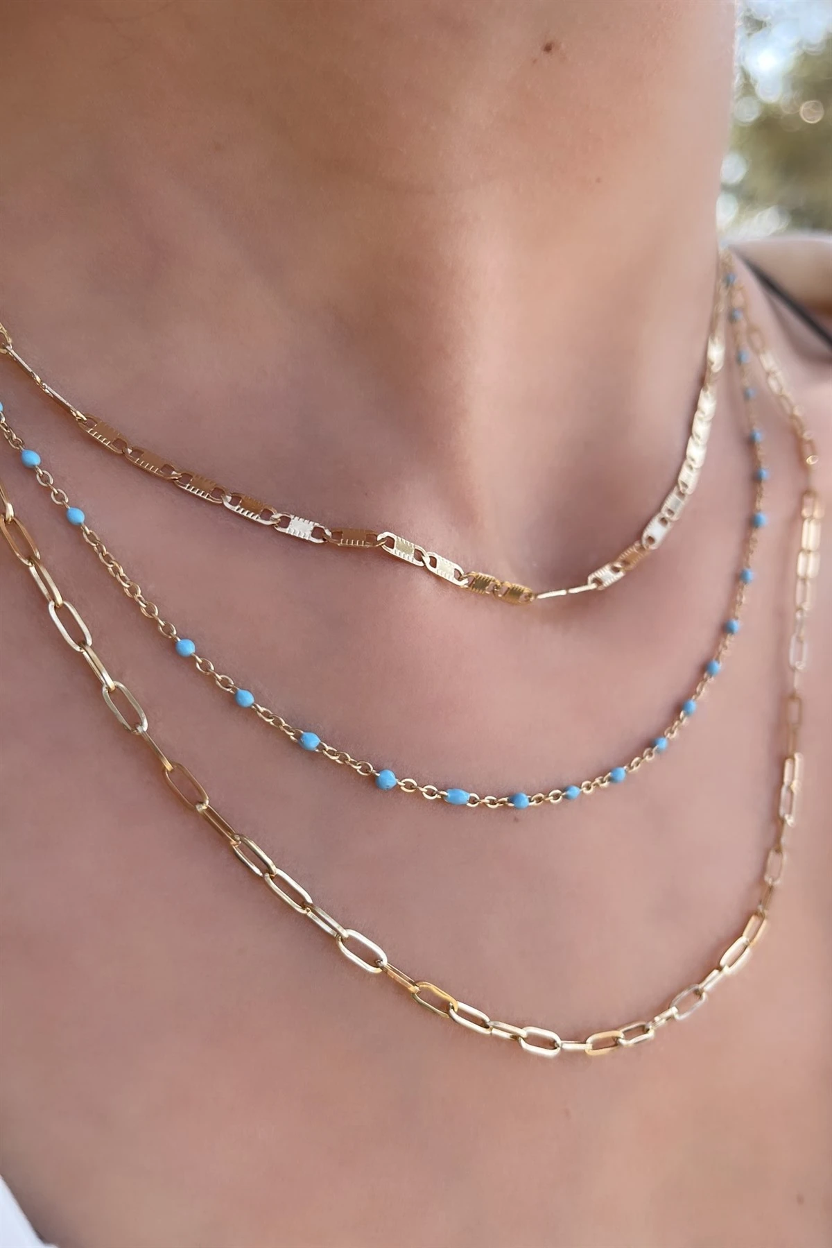 Blue Depth Çelik Kolye