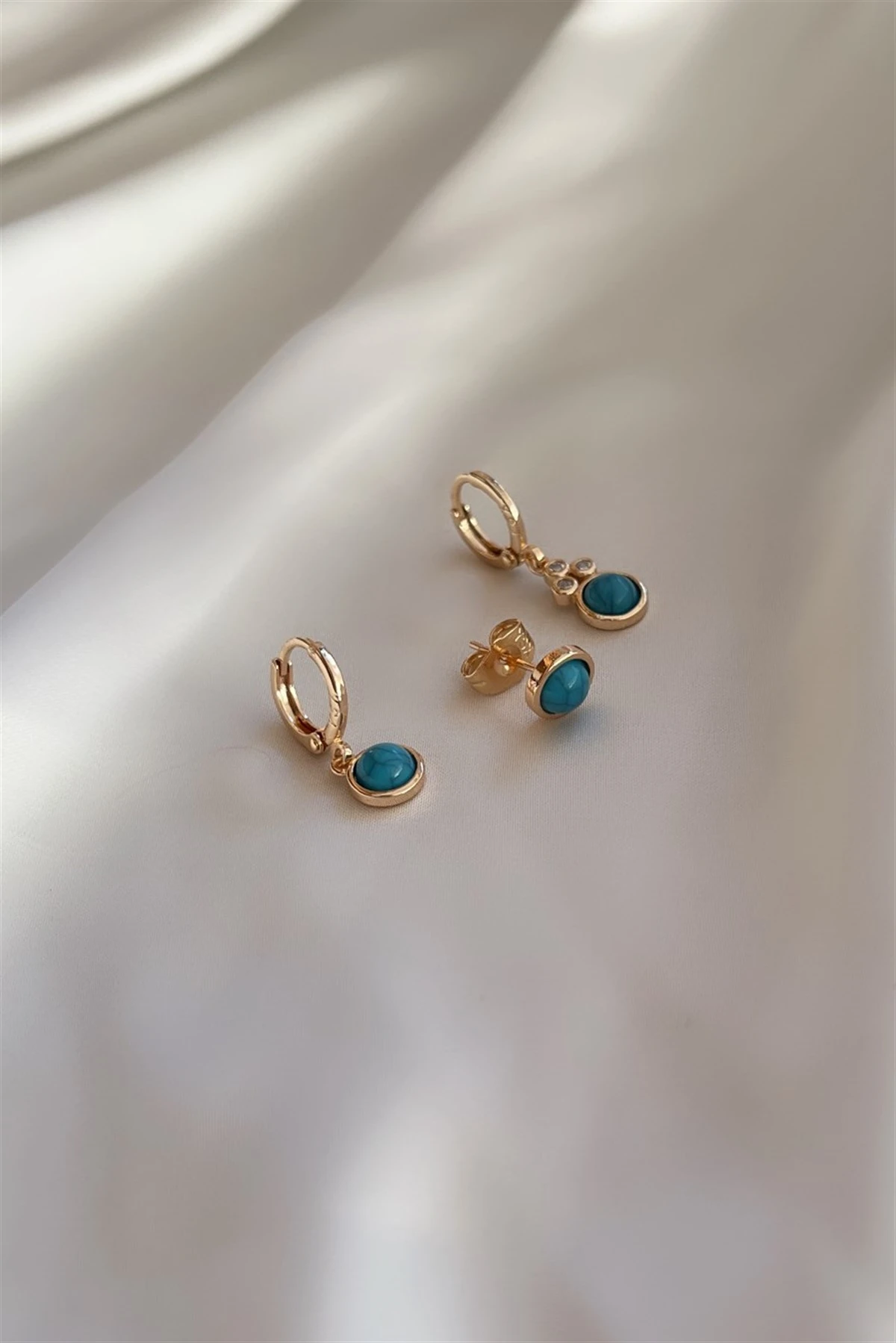 Turquoise Cluster Küpe Seti