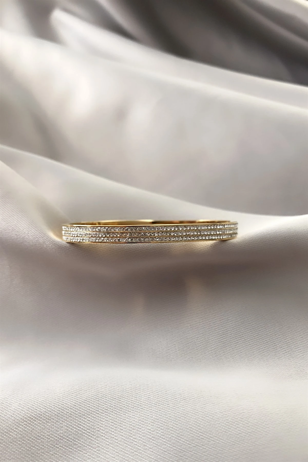 Üç Sıra Zirkon Çelik Bileklik