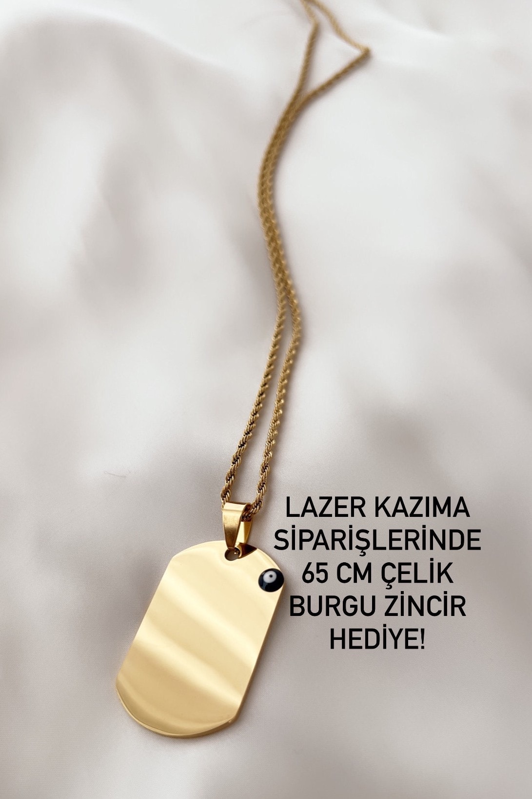 Yazı ve Resim için Plaka Çelik Kolye