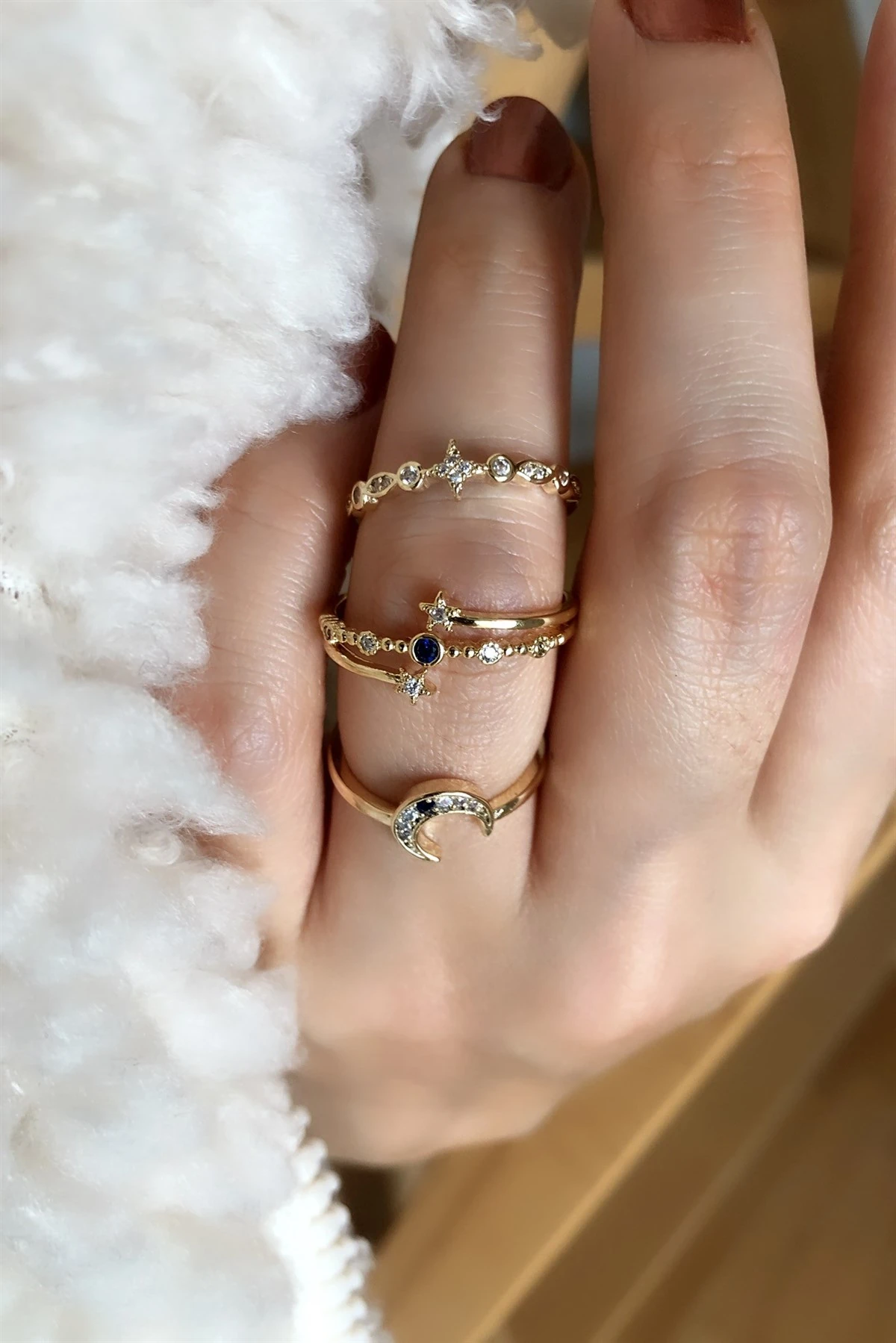 Moon Üçlü Özel Seri Yüzük Seti