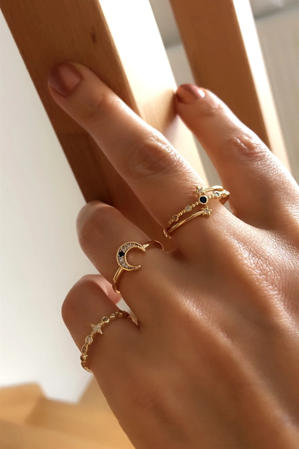 Moon Üçlü Özel Seri Yüzük Seti