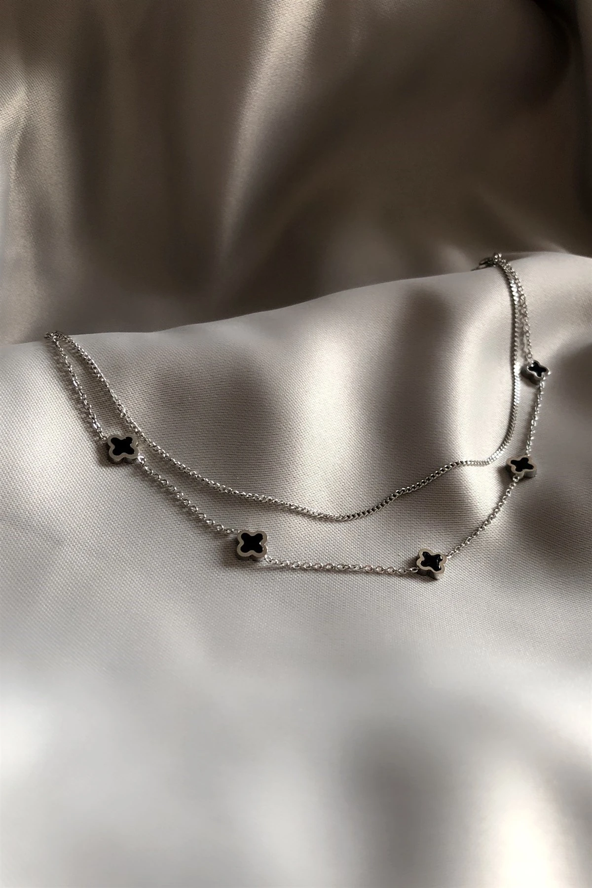 Cleef Çift Zincir Çelik Halhal