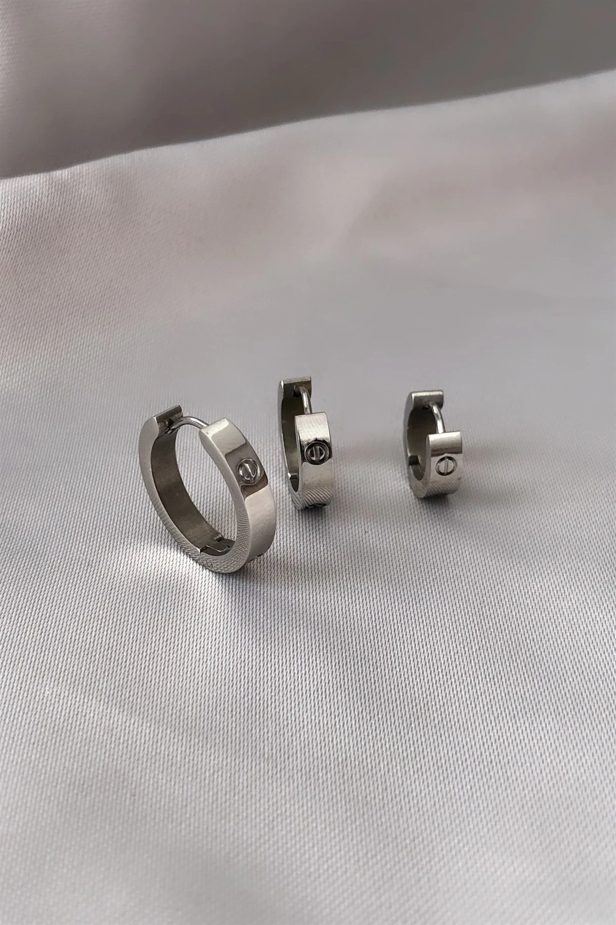 Üçlü Halk Çelik Küpe-PK53974C