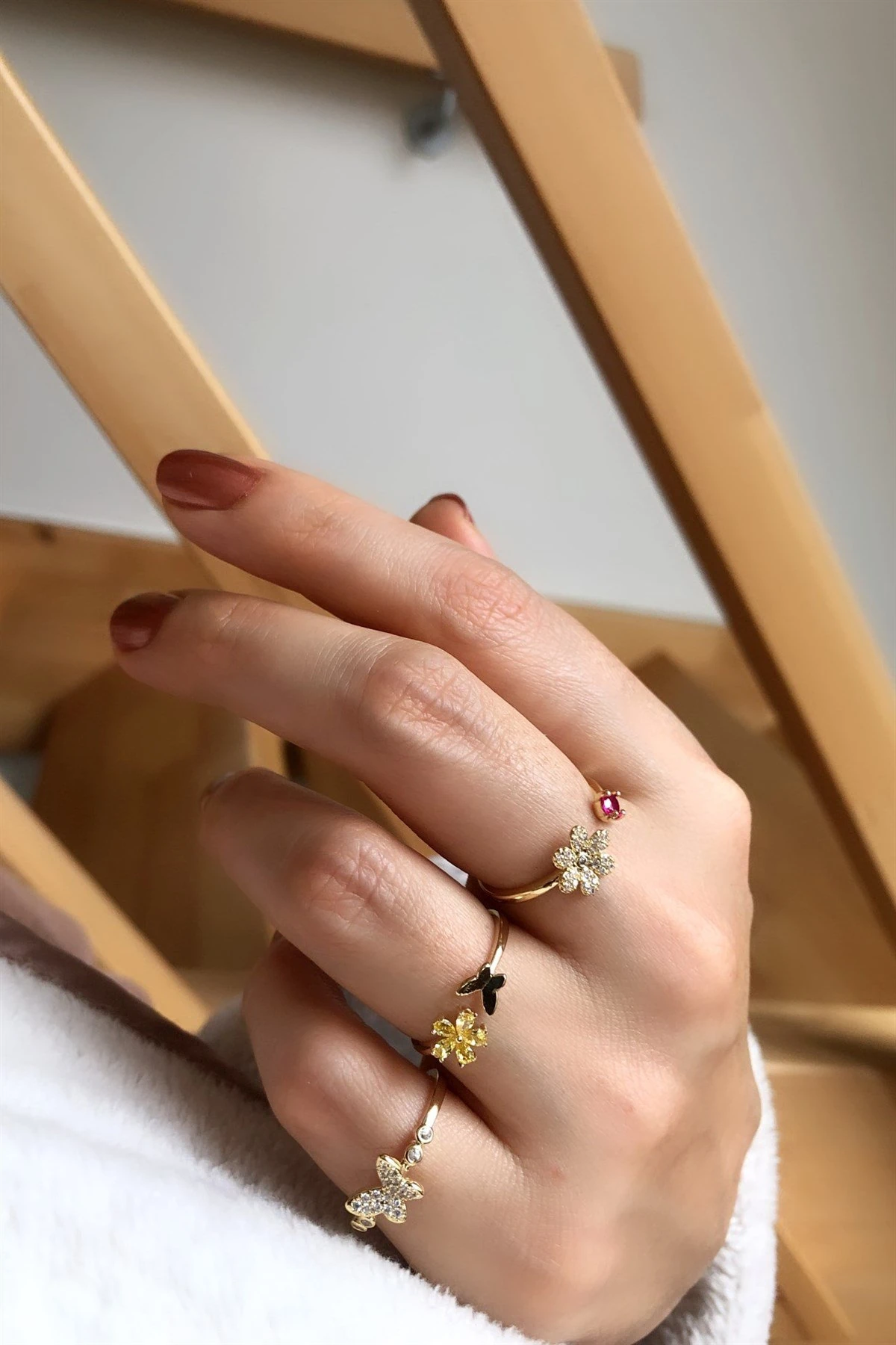 Butterfly Üçlü Özel Seri Yüzük Seti