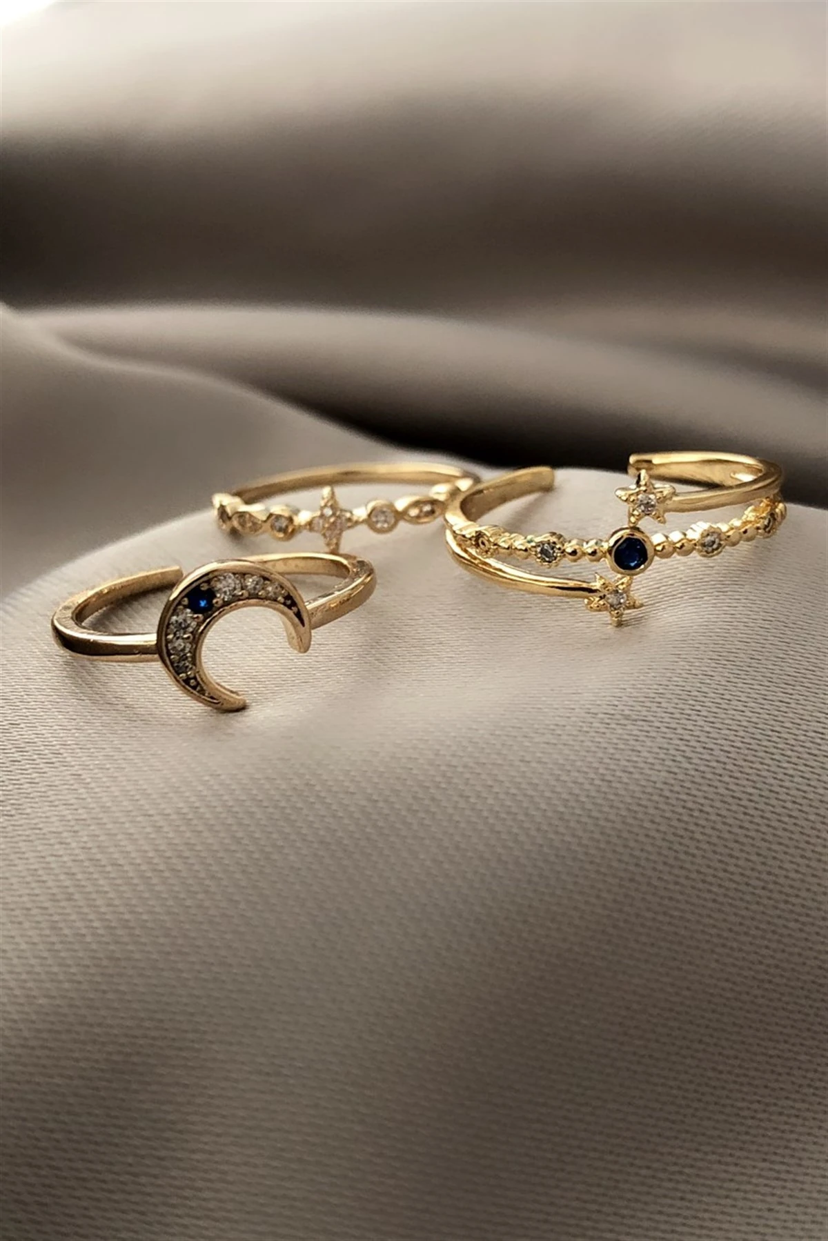 Moon Üçlü Özel Seri Yüzük Seti