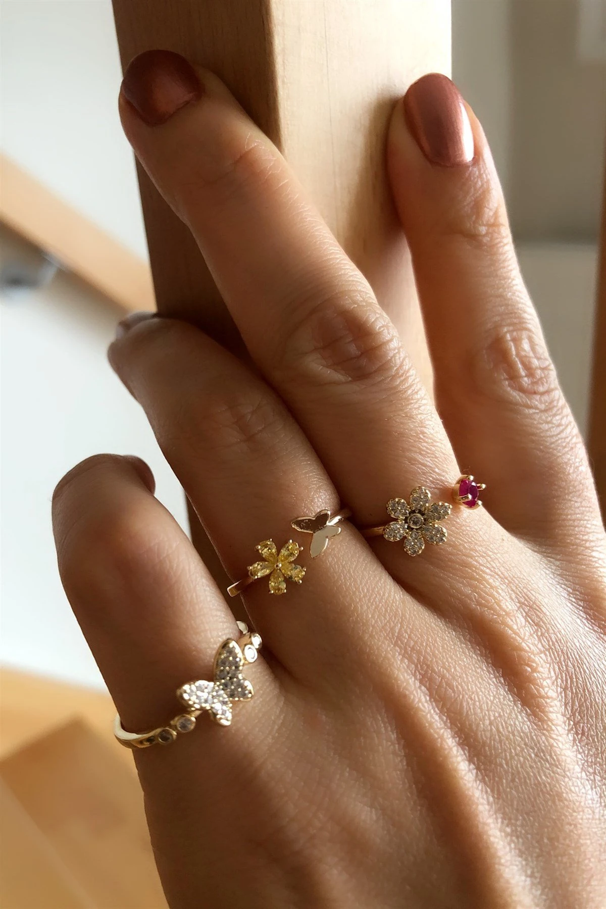 Butterfly Üçlü Özel Seri Yüzük Seti