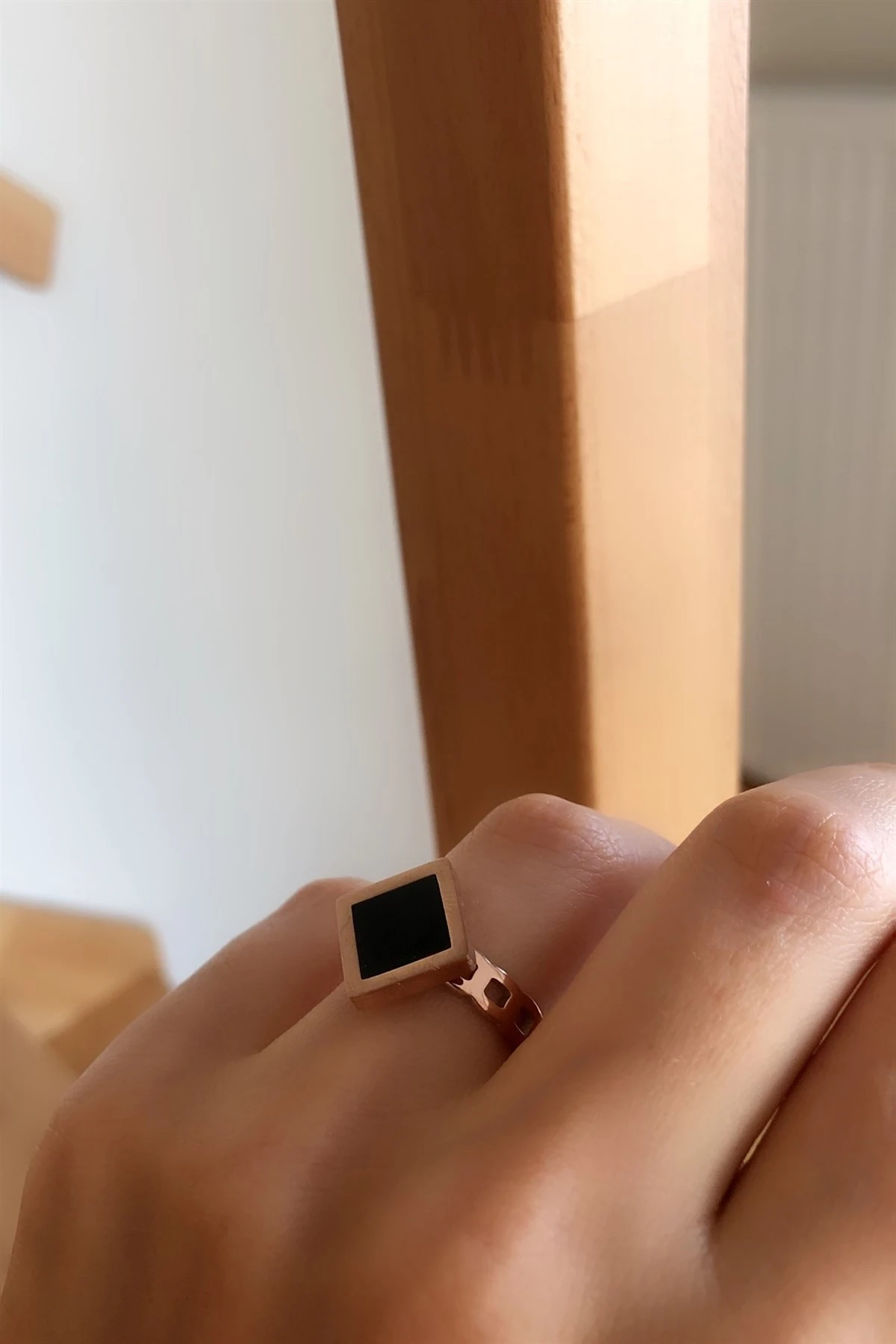 Black Square Çelik Yüzük