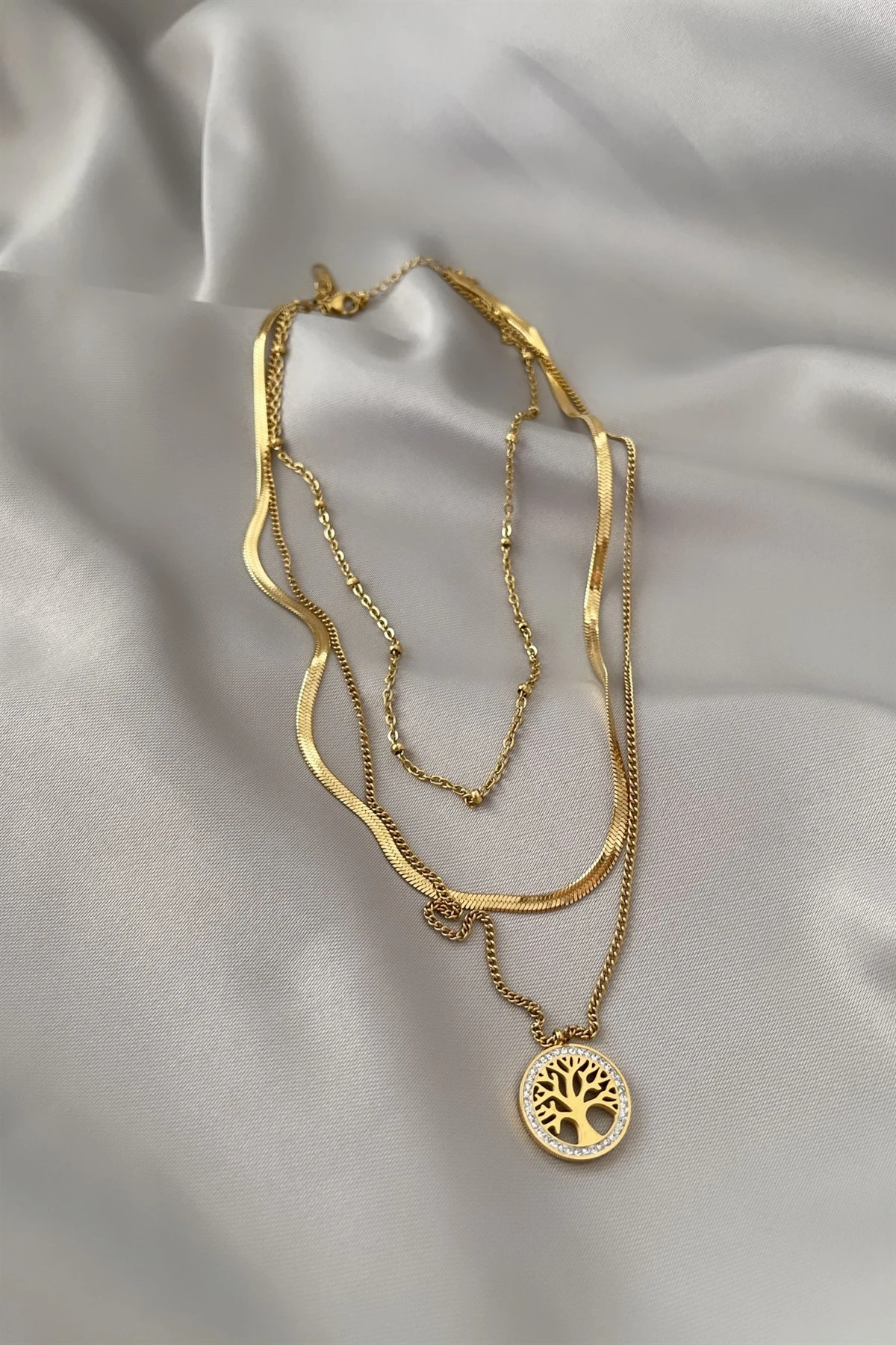 Yaşam Ağaçlı Çelik Kolye