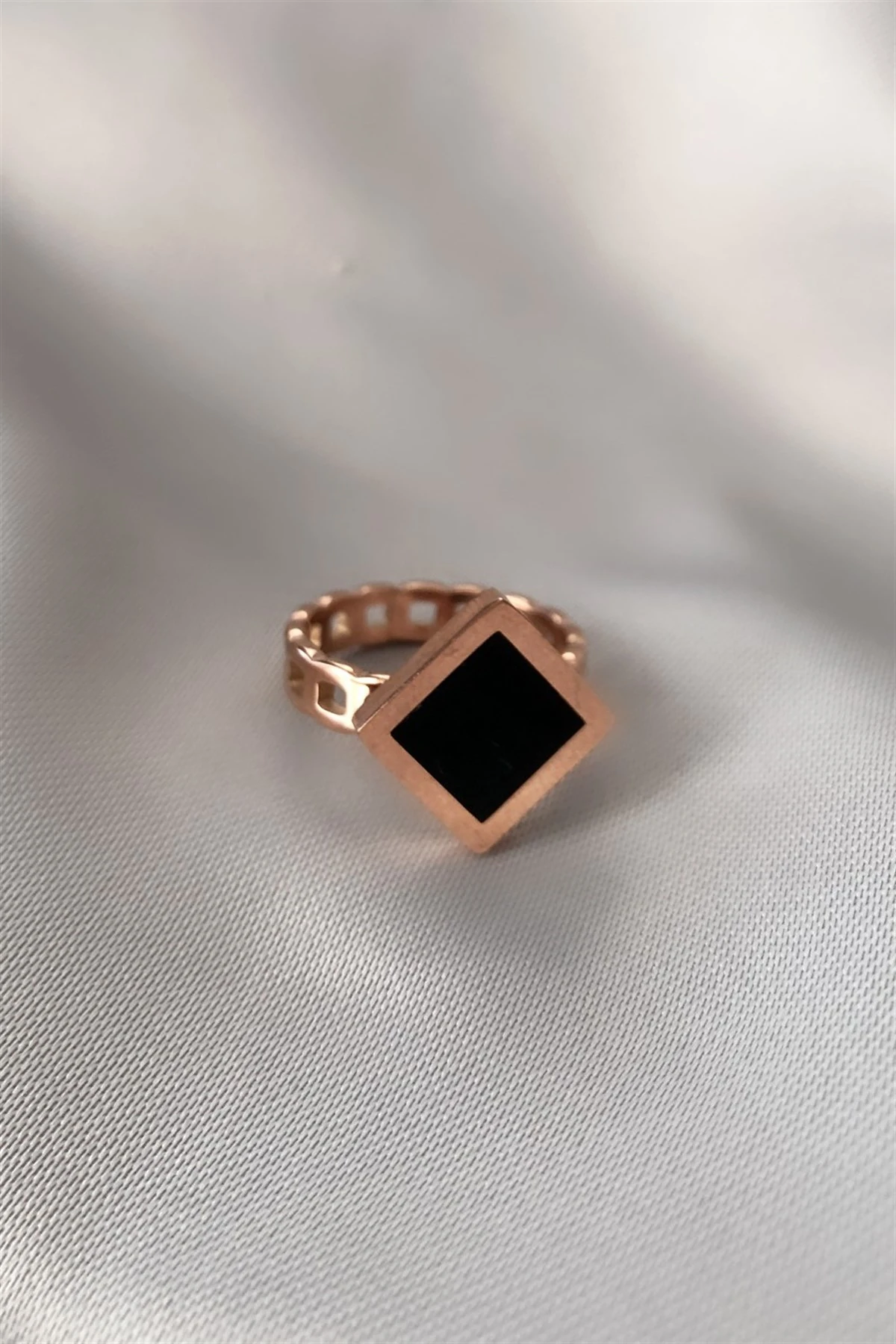 Black Square Çelik Yüzük