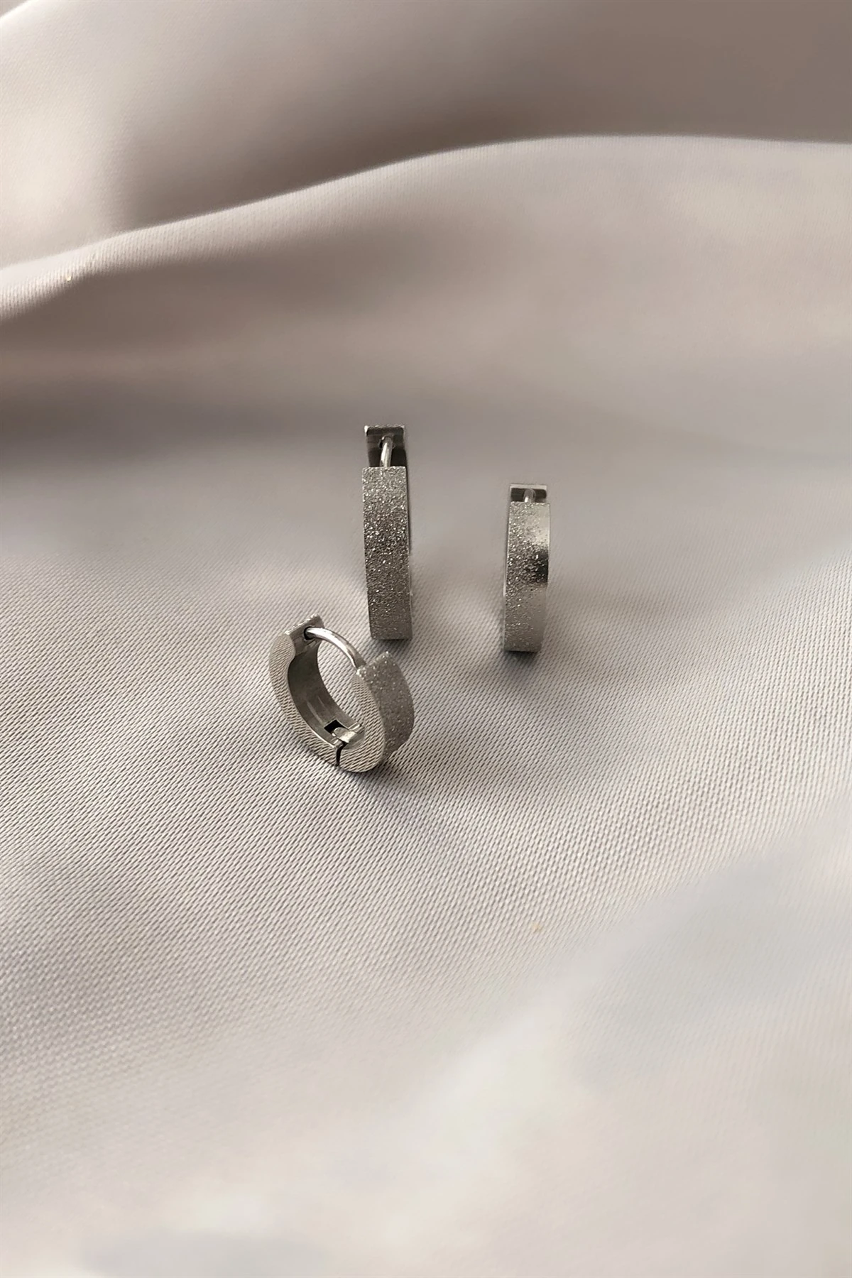 Simli Üçlü Çelik Küpe-PK0674S