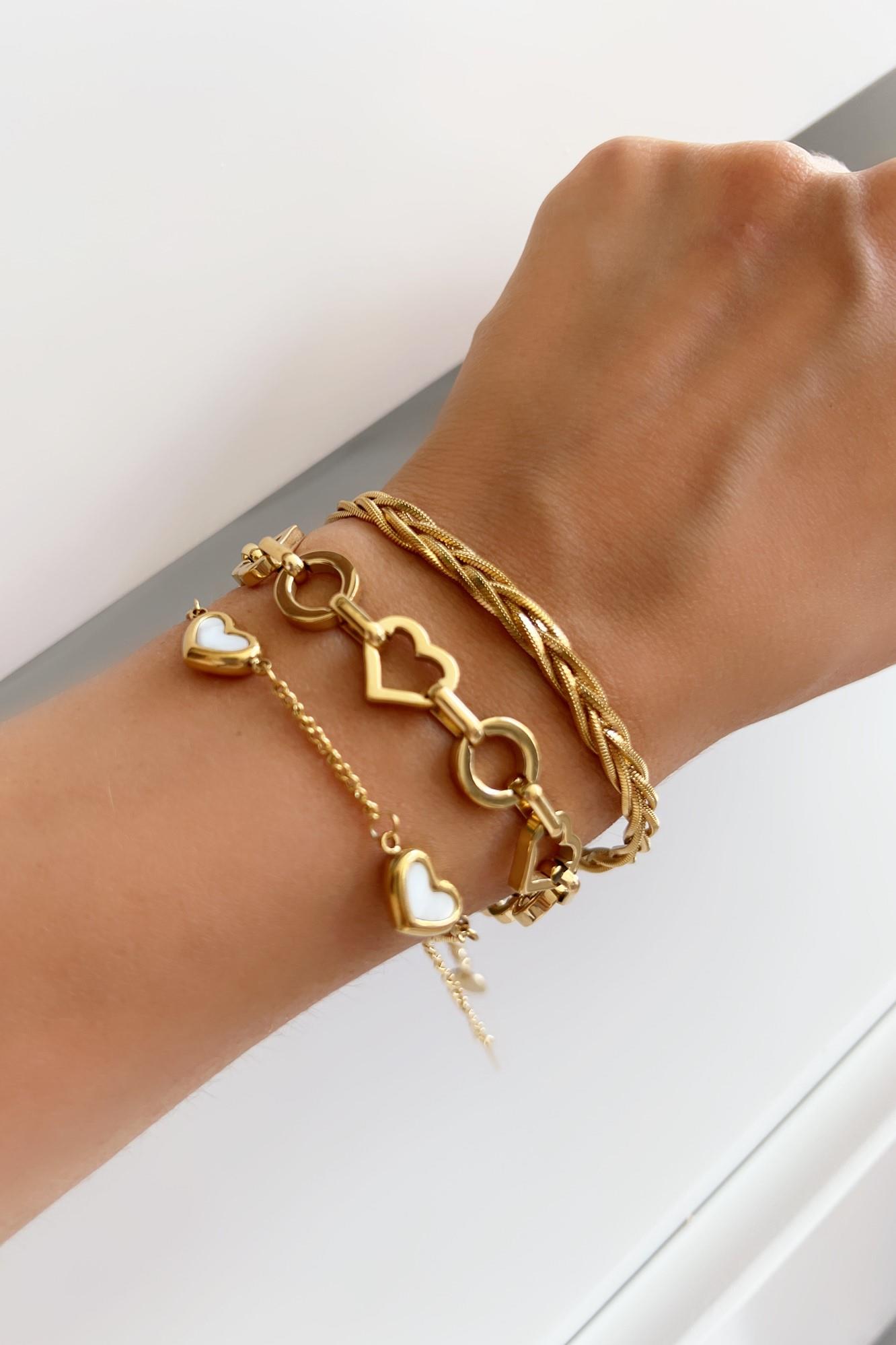 Corazones Çelik Bileklik Kombini