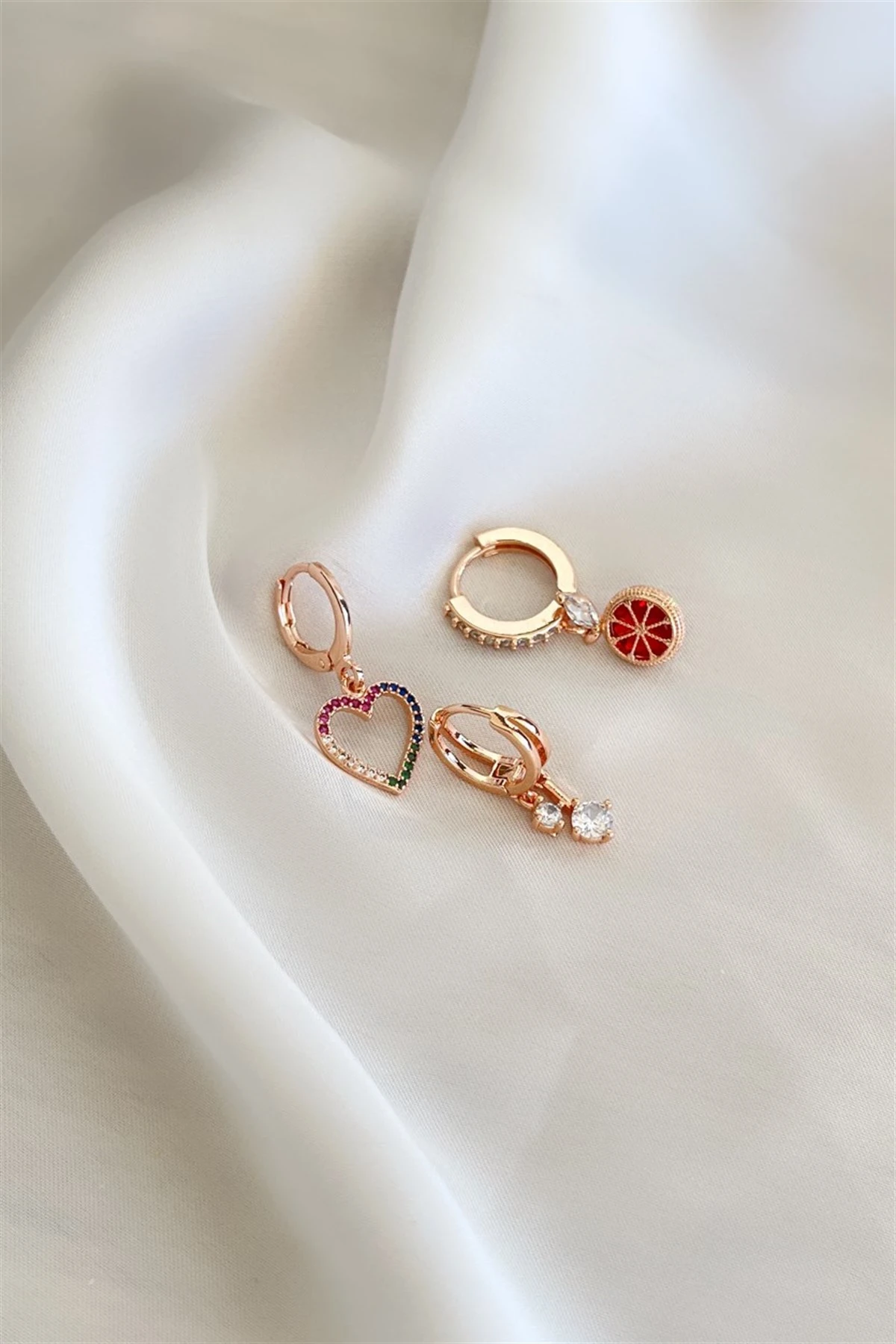 Red Watermelon Küpe Seti