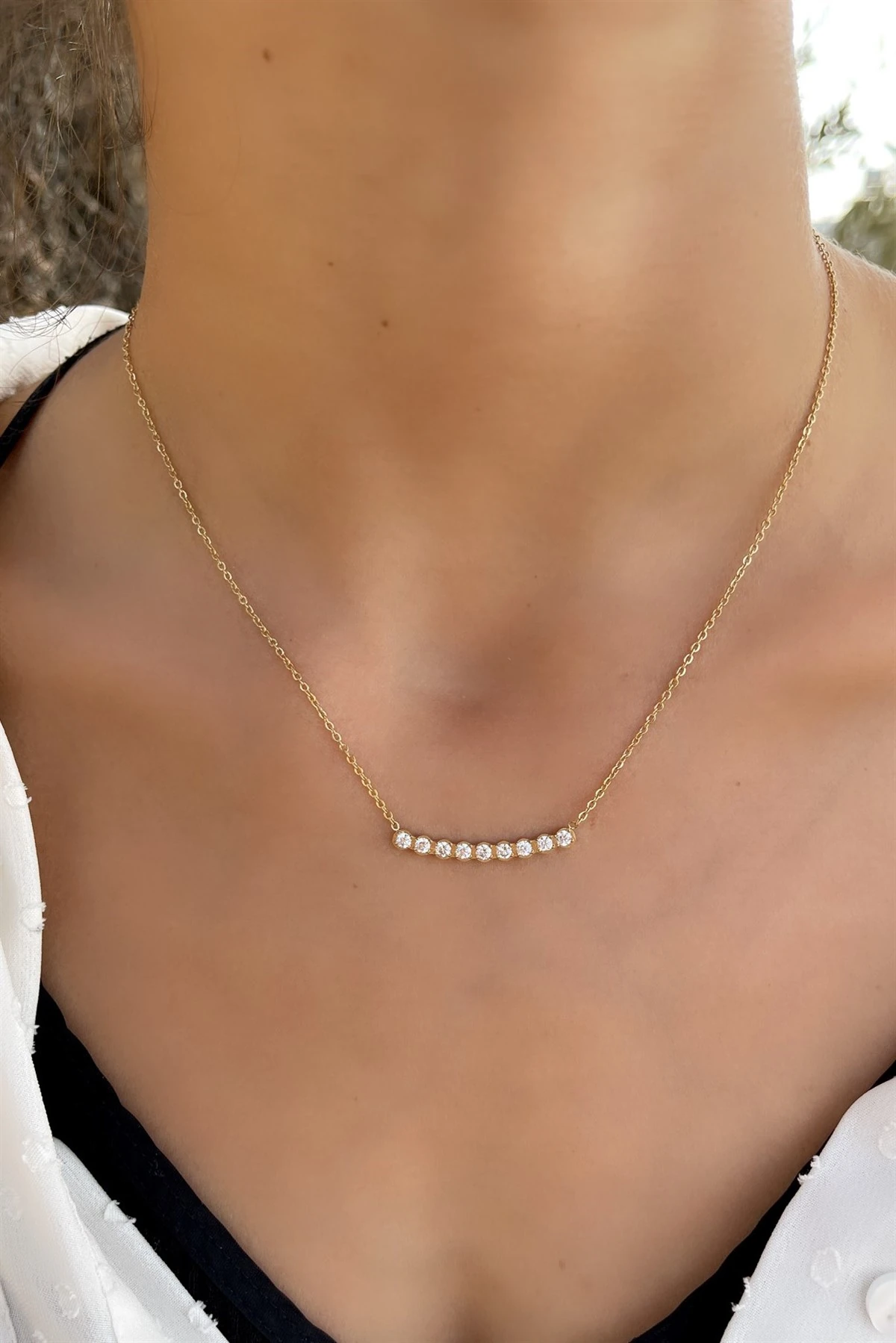 Row Stones Çelik Kolye