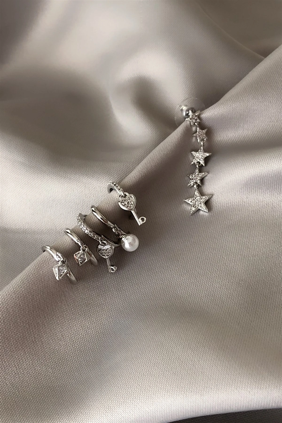 Zirkon Taş Özel Seri Küpe Seti-PK5961Z