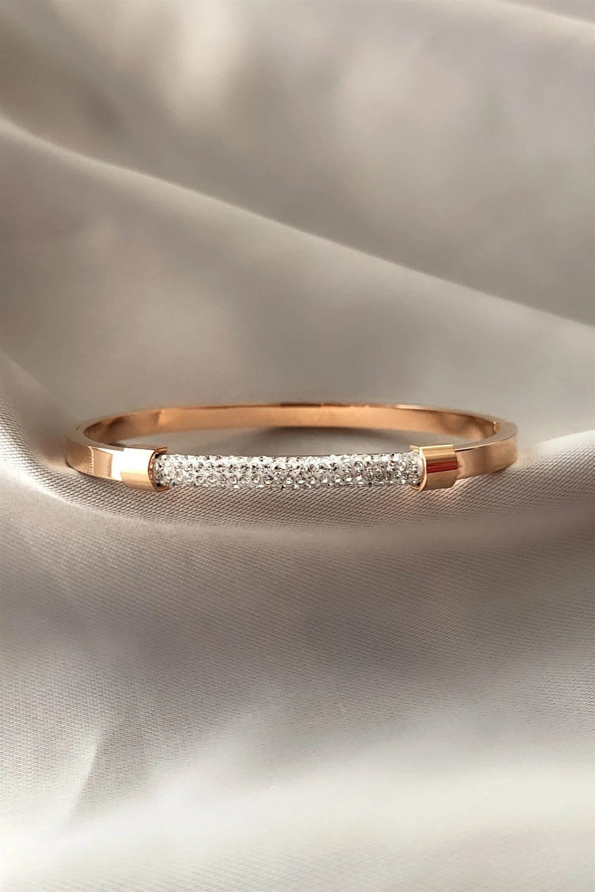 Zirkon Taşlı Çelik Bileklik