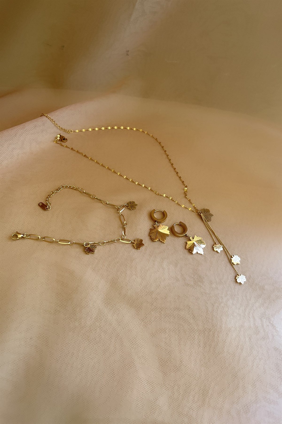 Çınar Yaprağı Çelik Set