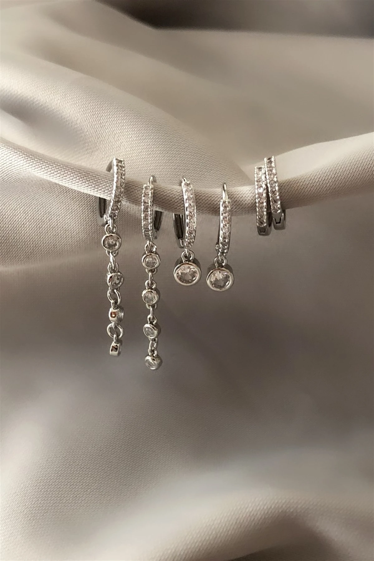 Zirkon Taş Özel Seri Küpe Seti-PK0346Z