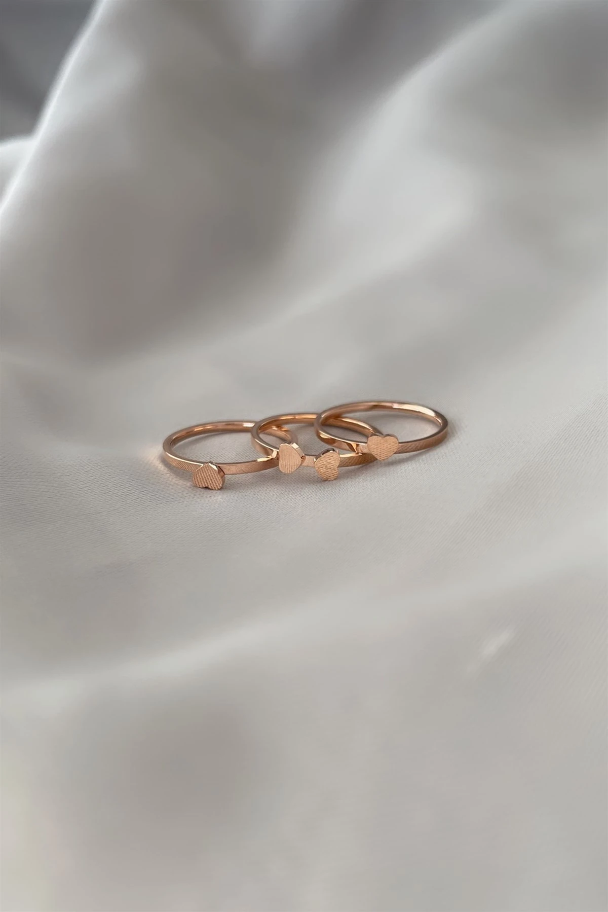 Heart Çelik Yüzük Seti