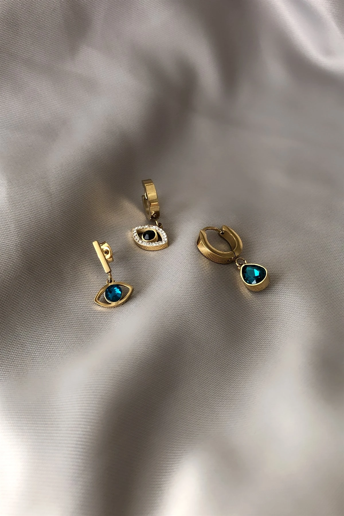 Eye Üçlü Çelik Küpe-PK63785E