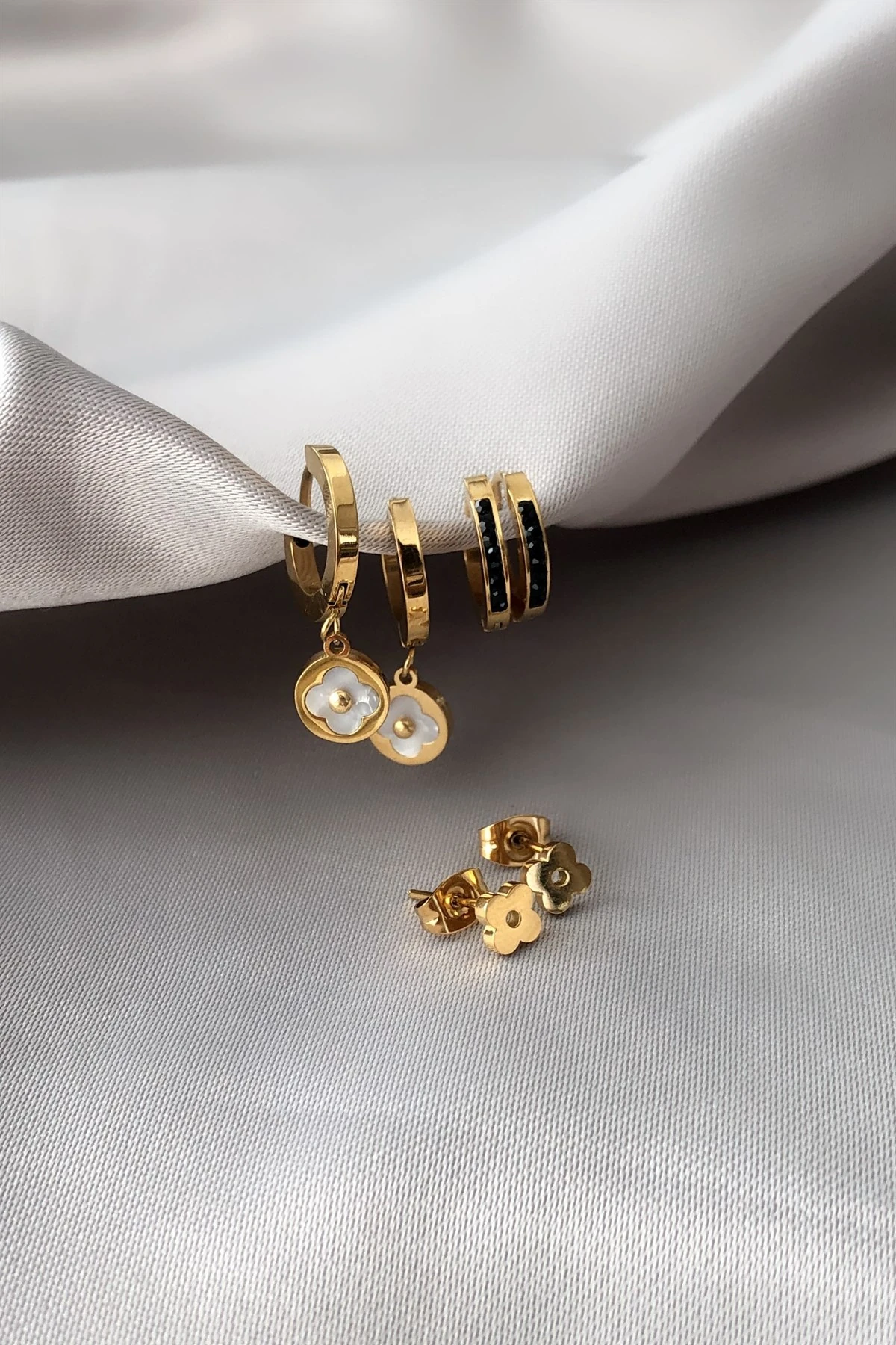 Cleef Set Çelik Küpe-PK6524CS