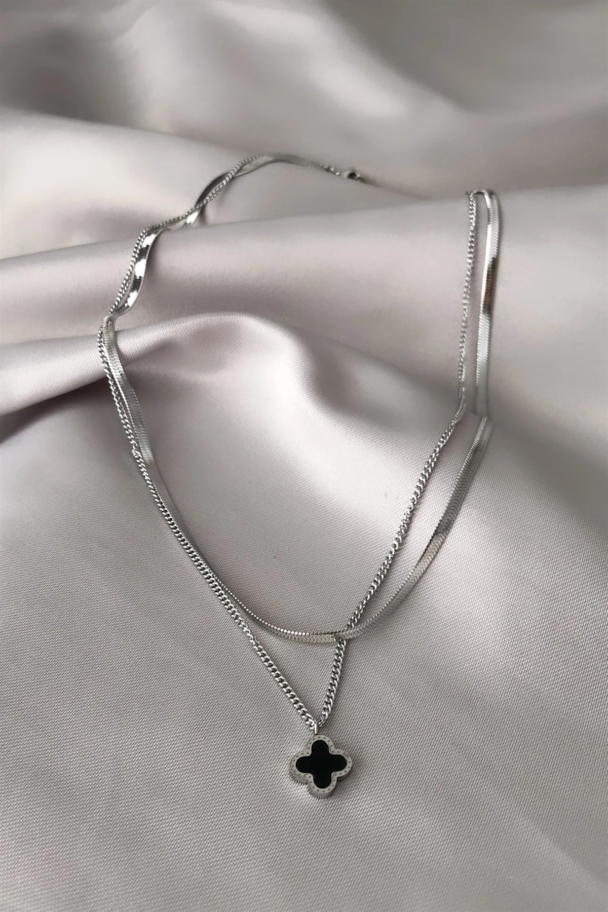 Cleef İkili Çelik Kolye