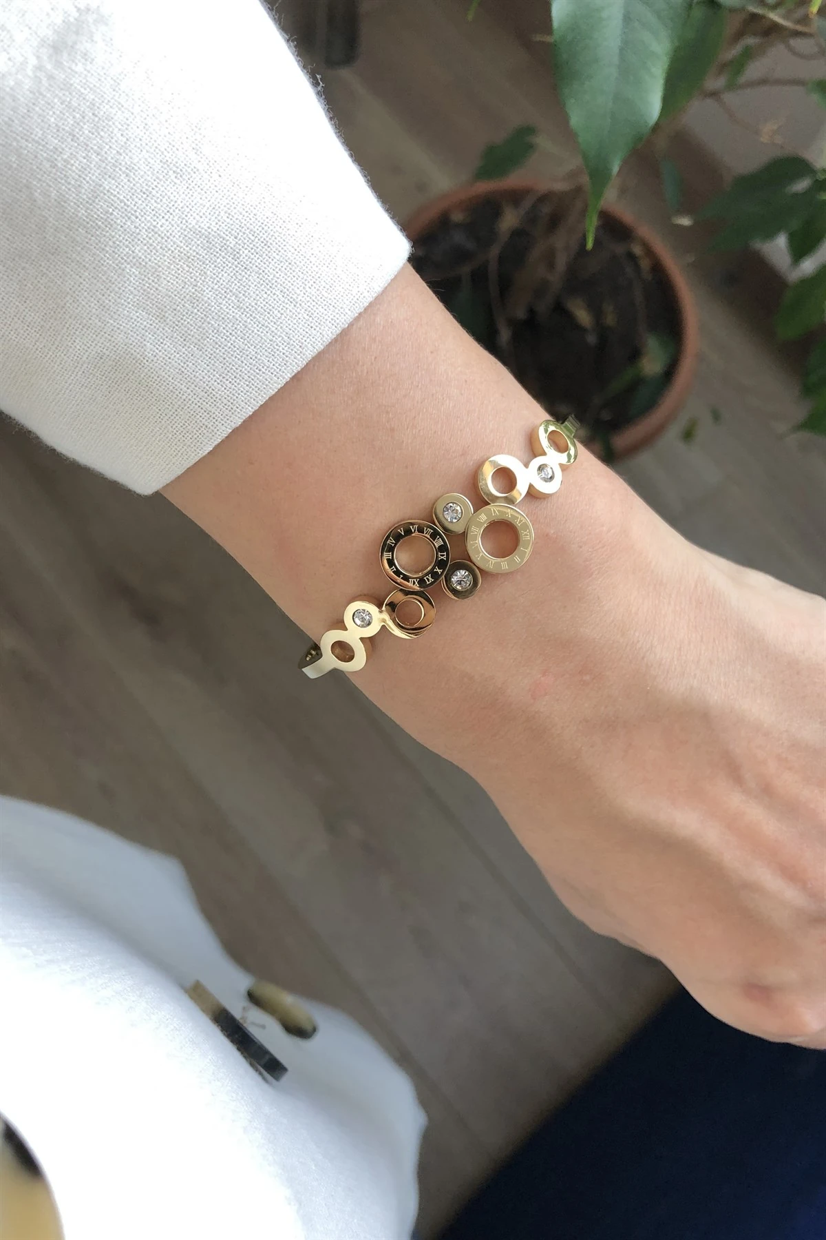 Cluster Çelik Kelepçe Bileklik