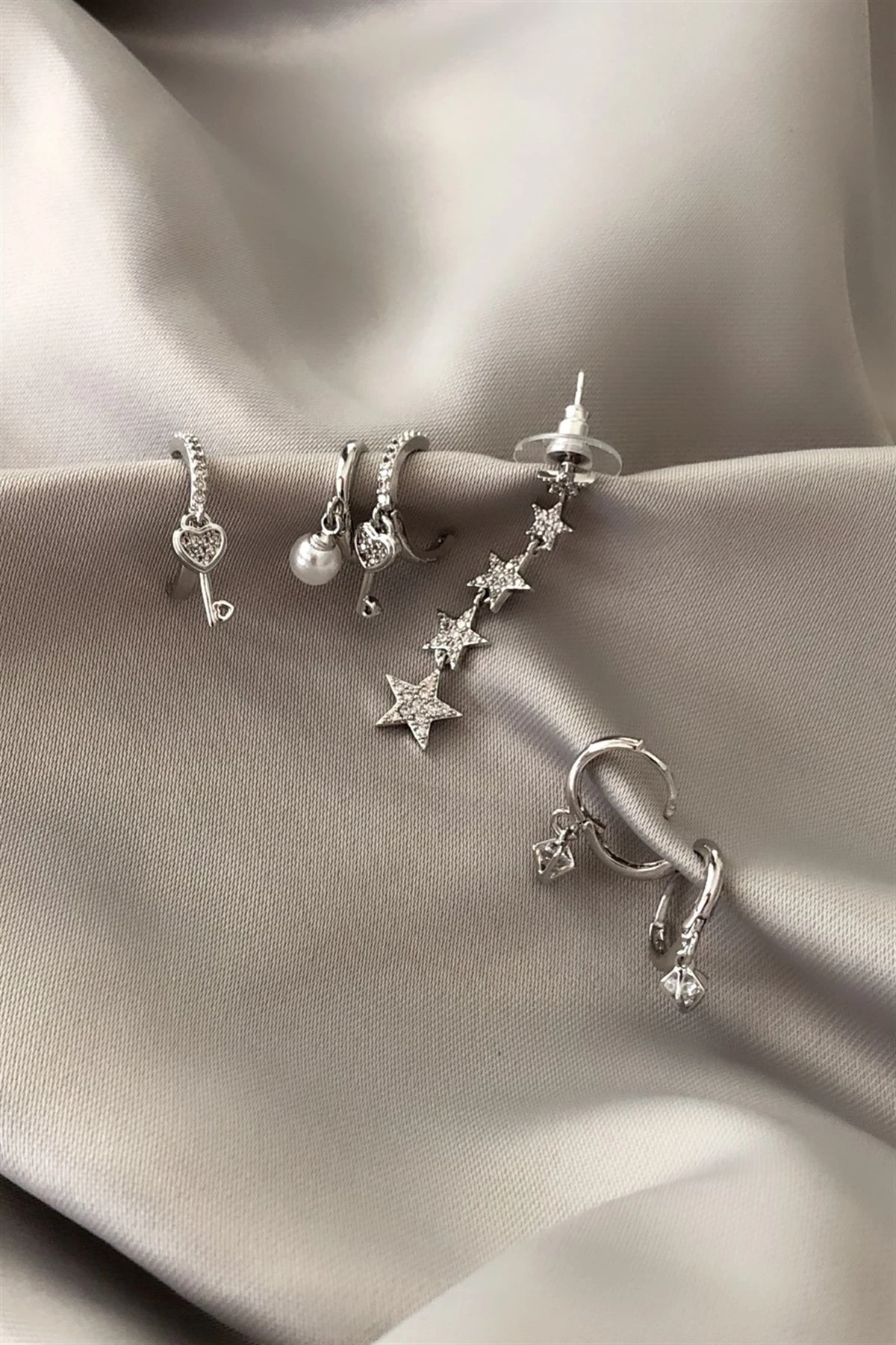 Zirkon Taş Özel Seri Küpe Seti-PK5961Z