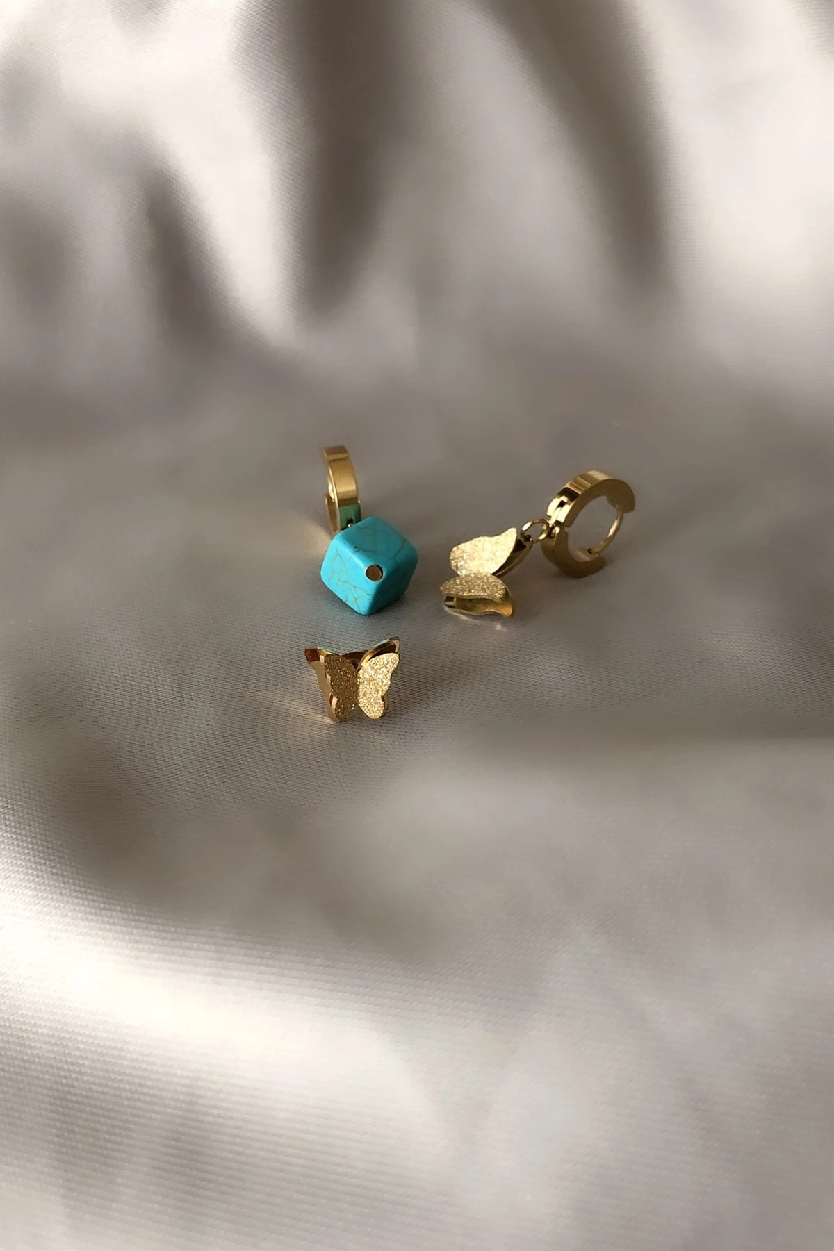 Kelebekli Çelik Küpe-PK6872K