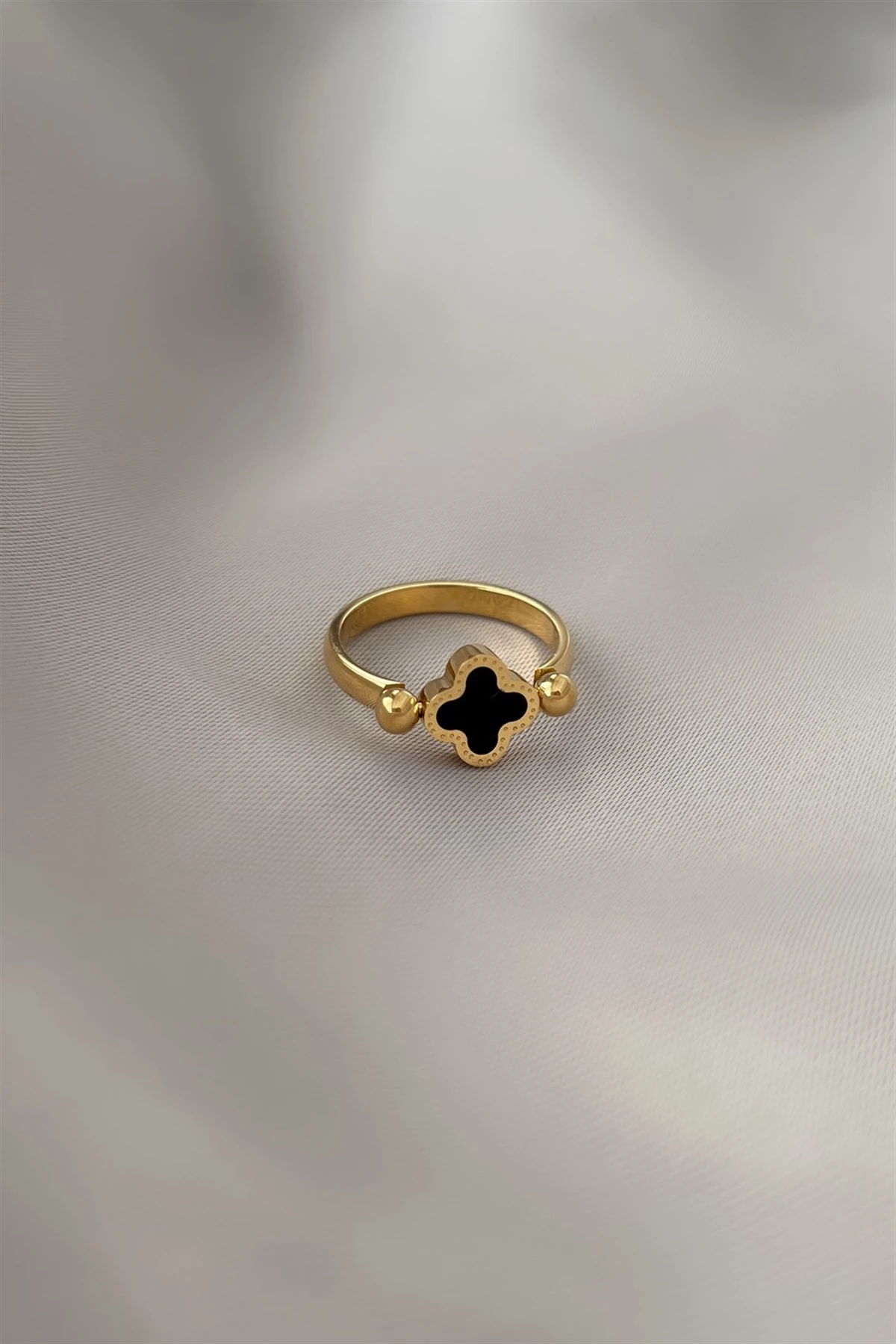 İki Renk Sedefli Cleef Çelik Yüzük