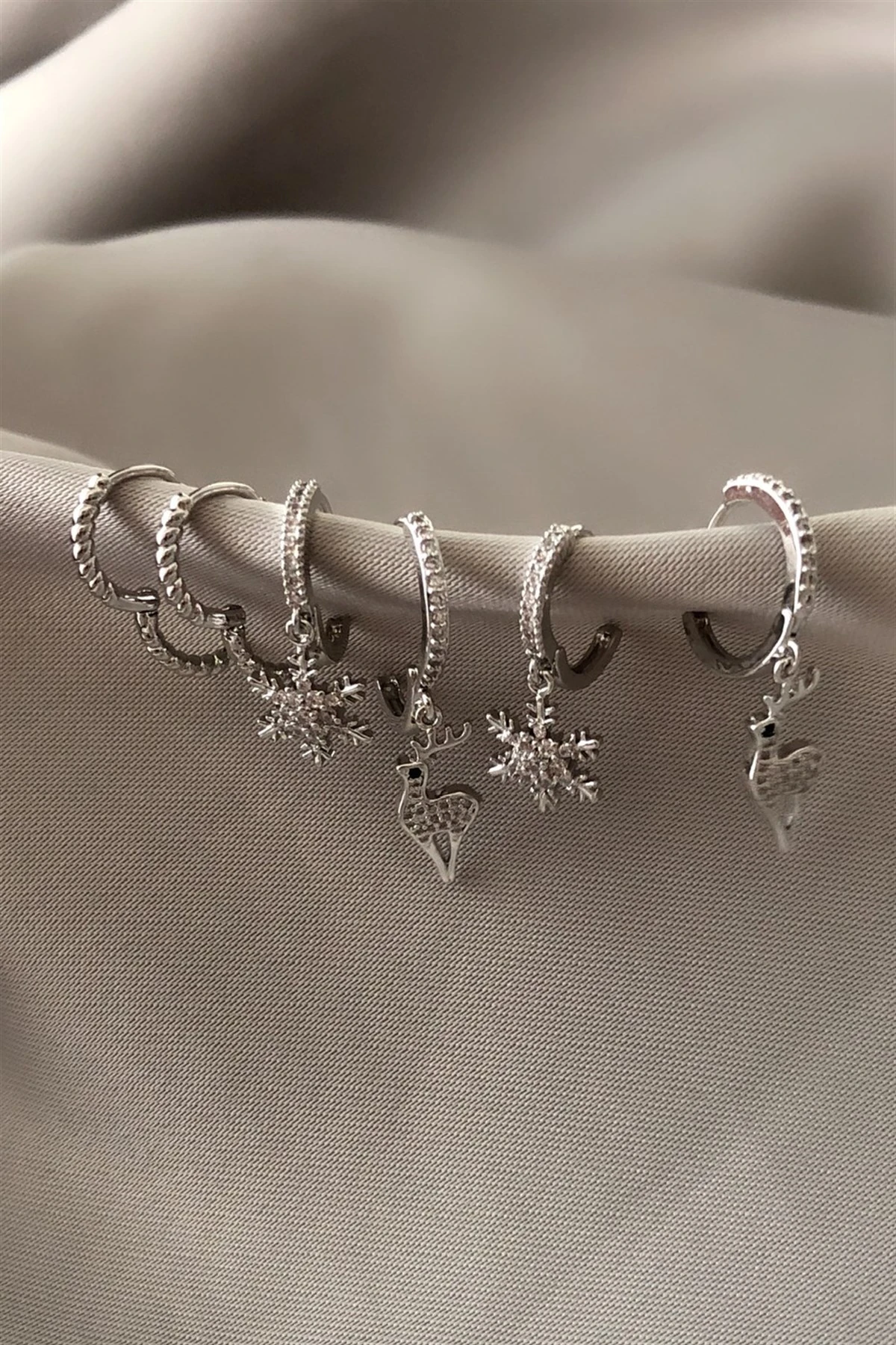 Zirkon Taş Özel Seri Küpe Seti-PK7391Z