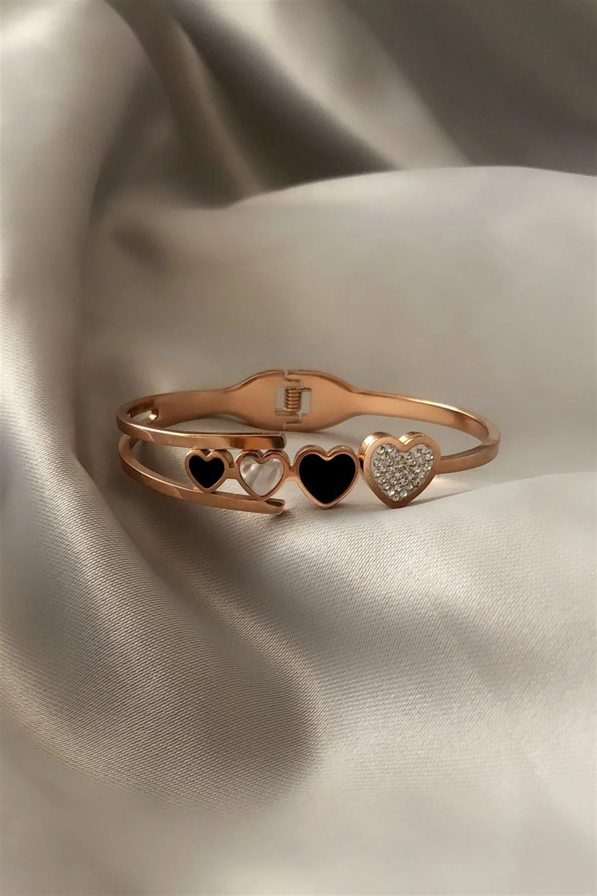 Heart Çelik Kelepçe Bileklik