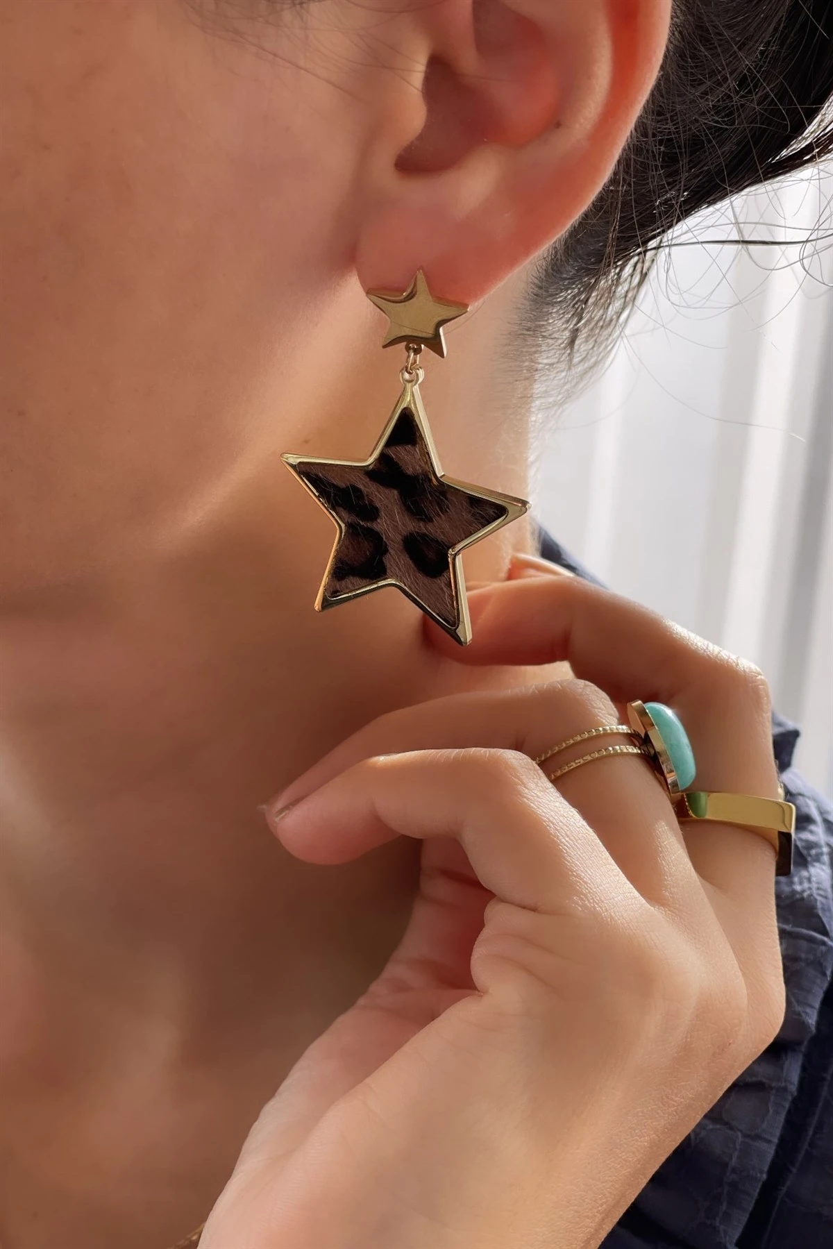 Leopard Çelik Küpe