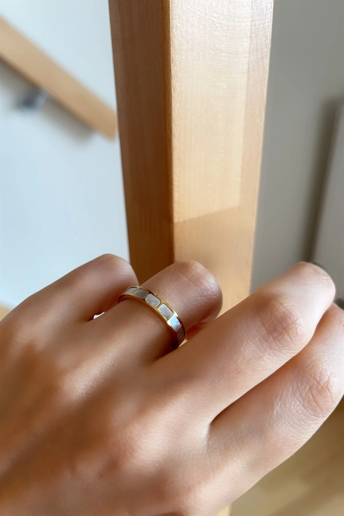 Sedefli Çelik Yüzük